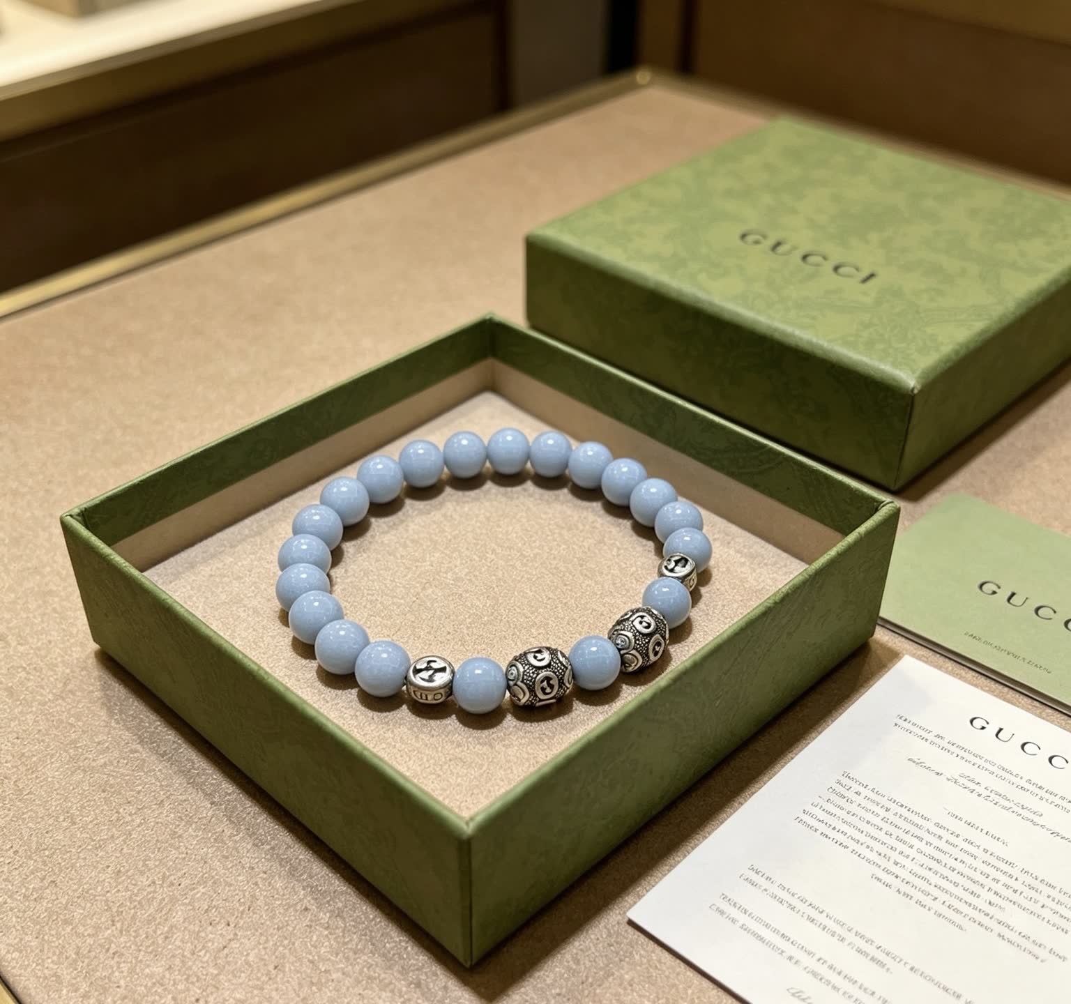 Gucci Blue Beaded Bracelet