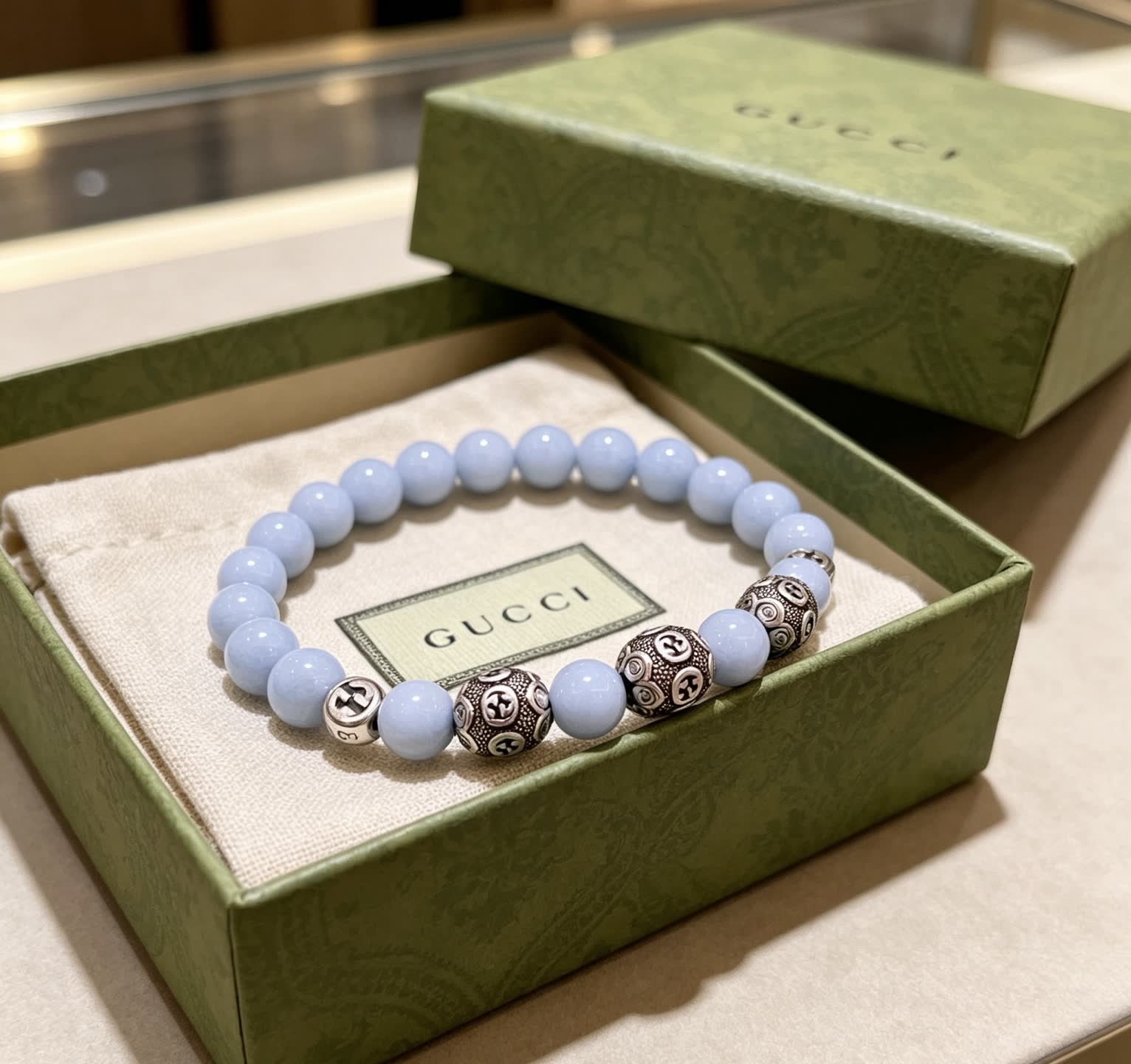Gucci Blue Beaded Bracelet