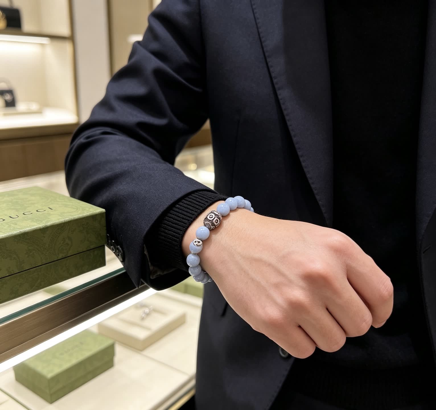 Gucci Blue Beaded Bracelet