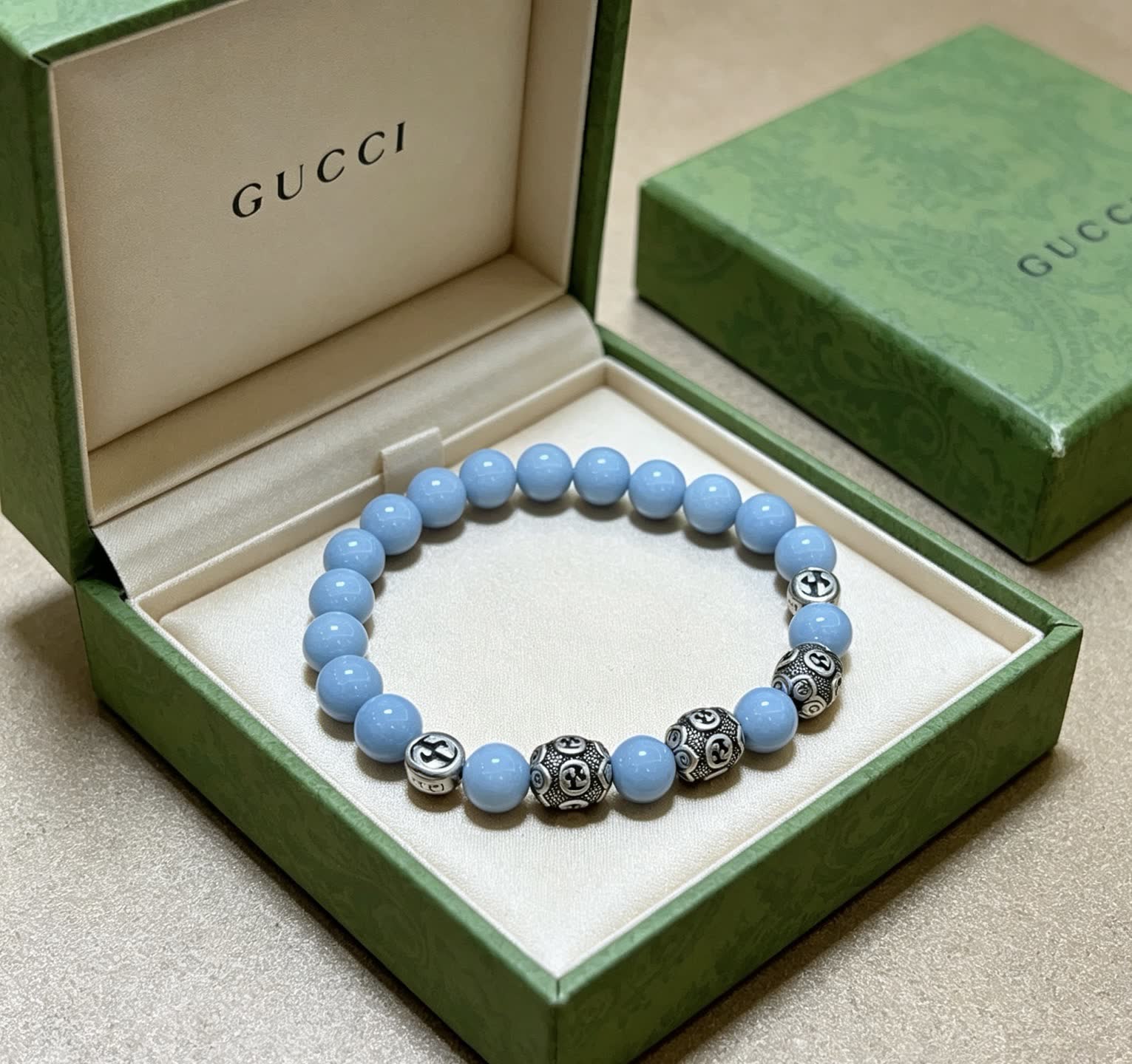 Gucci Blue Beaded Bracelet