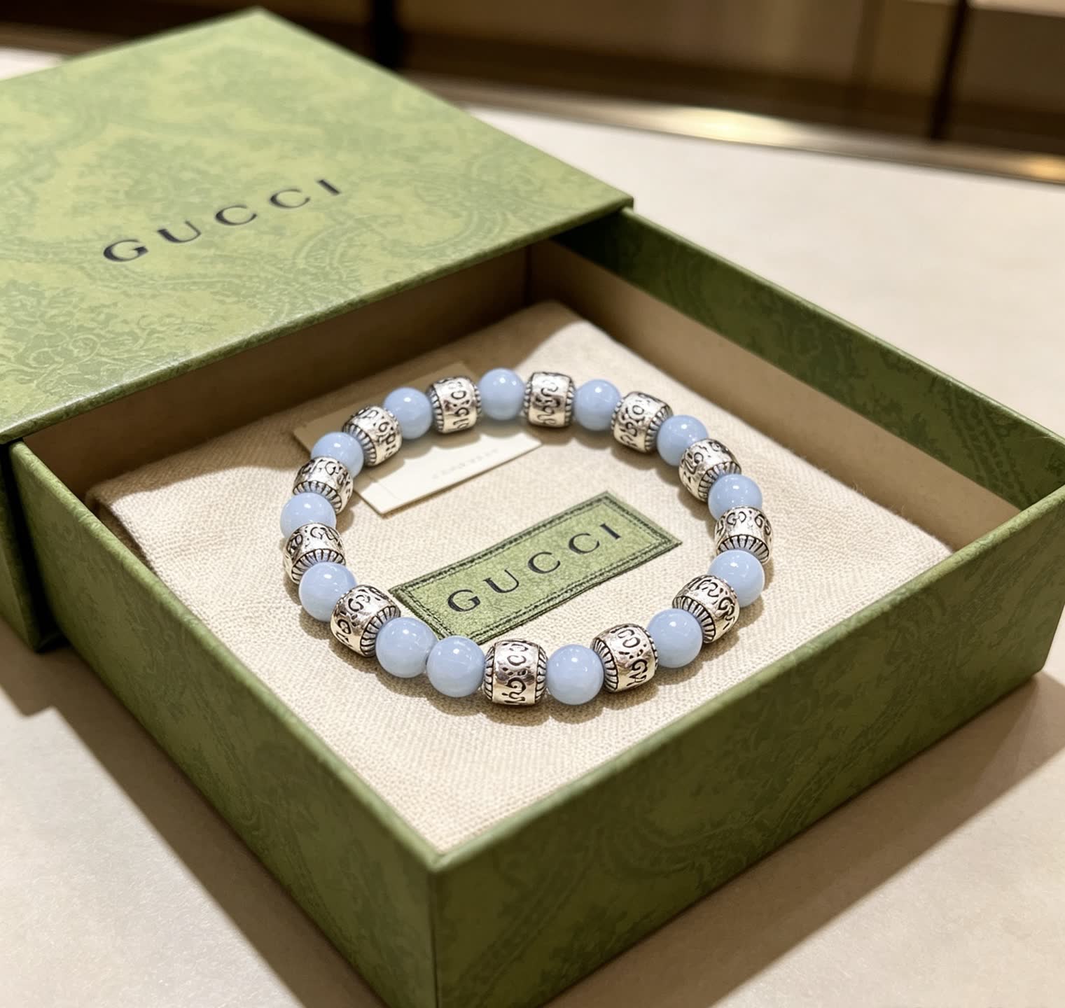 Gucci Blue Beaded Bracelet