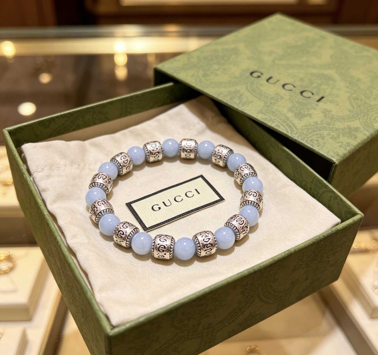 Gucci Blue Beaded Bracelet