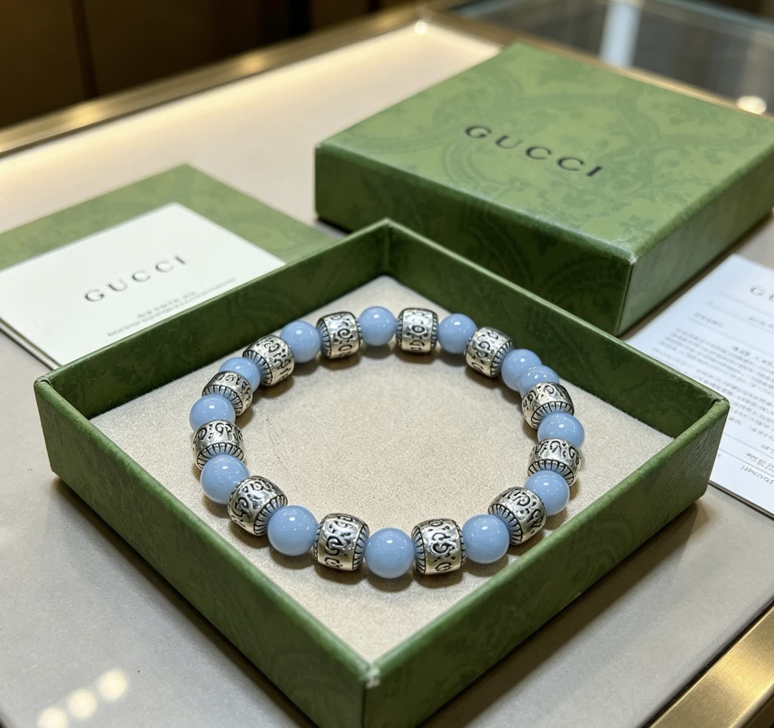 Gucci Blue Beaded Bracelet