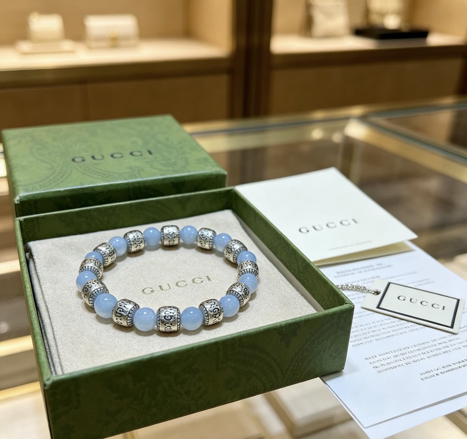Gucci Blue Beaded Bracelet