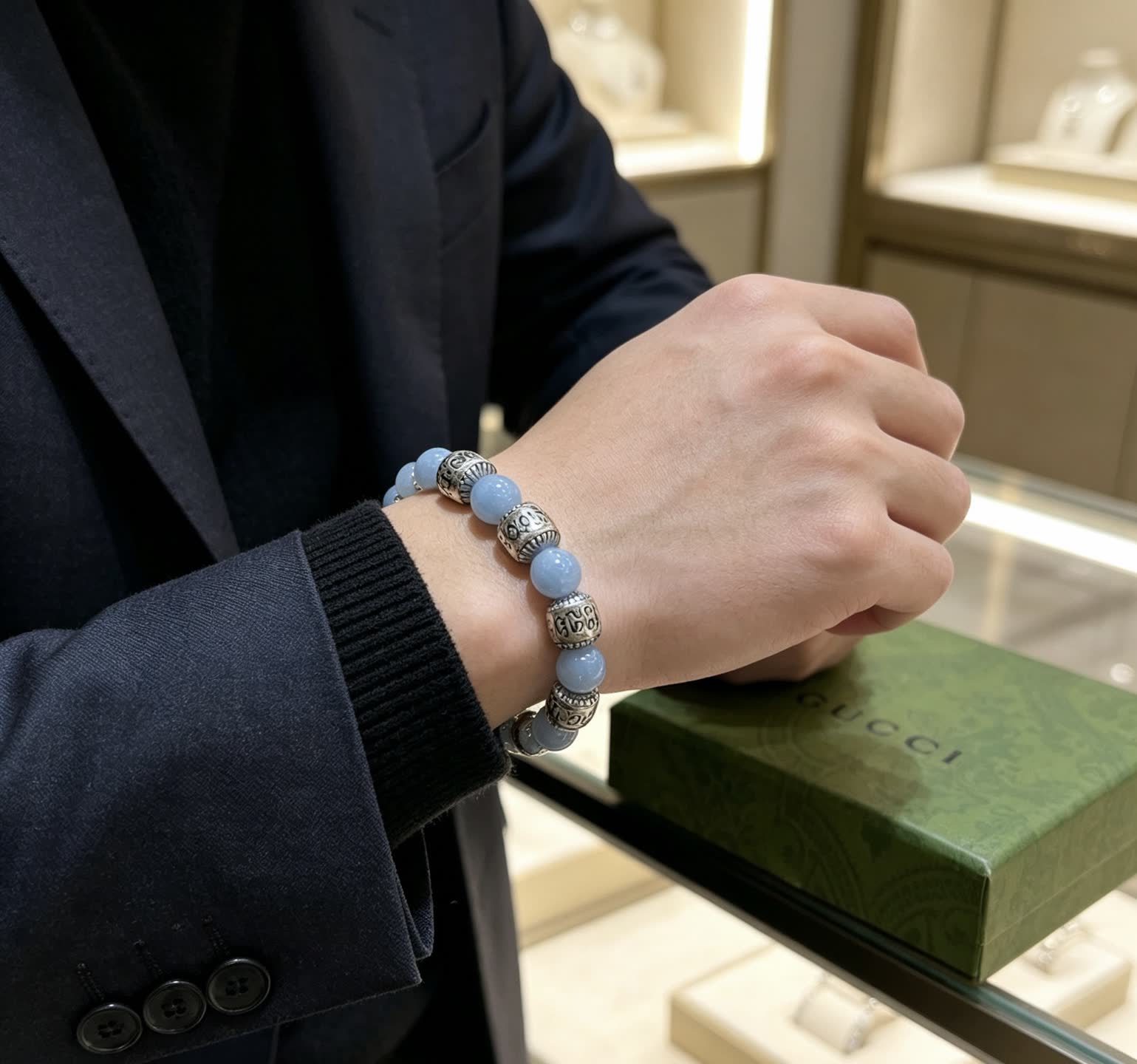 Gucci Blue Beaded Bracelet