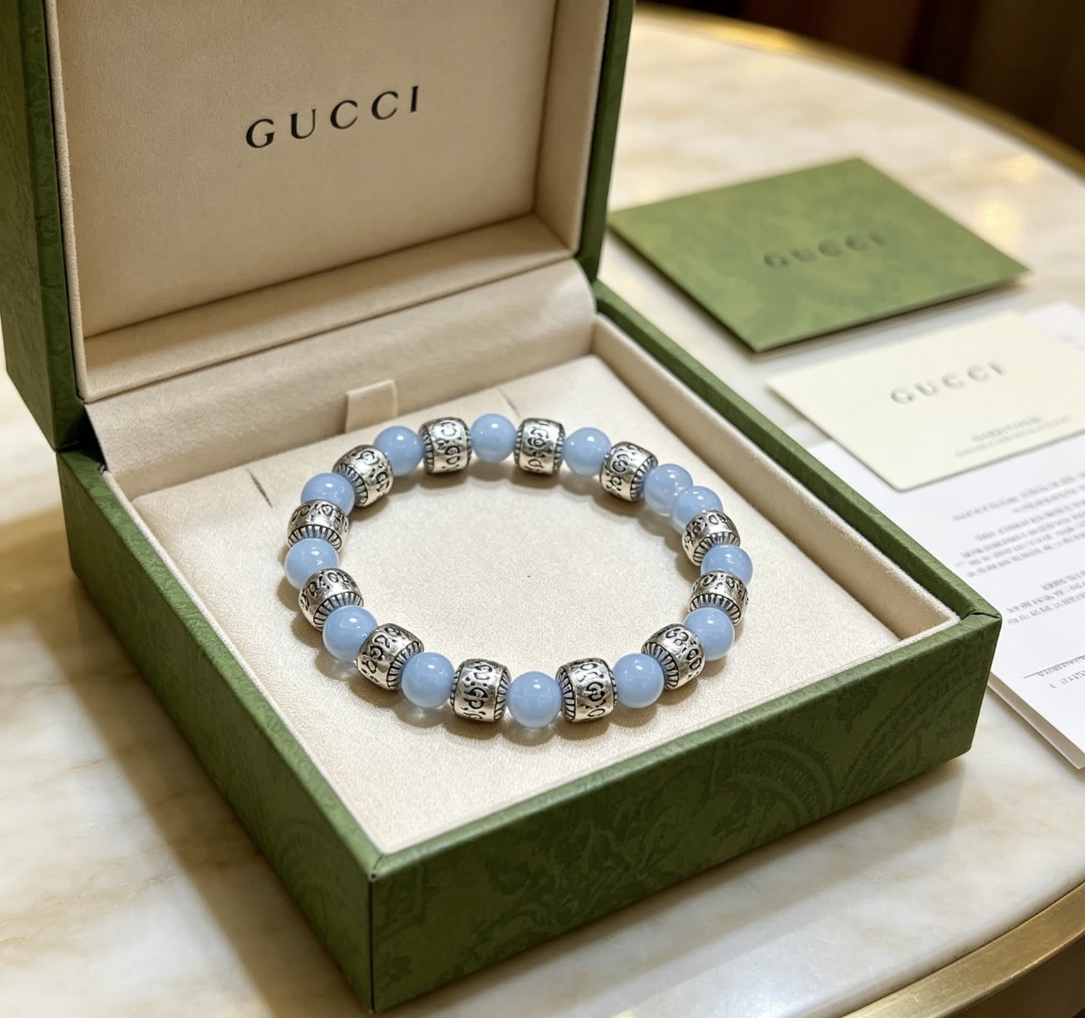 Gucci Blue Beaded Bracelet