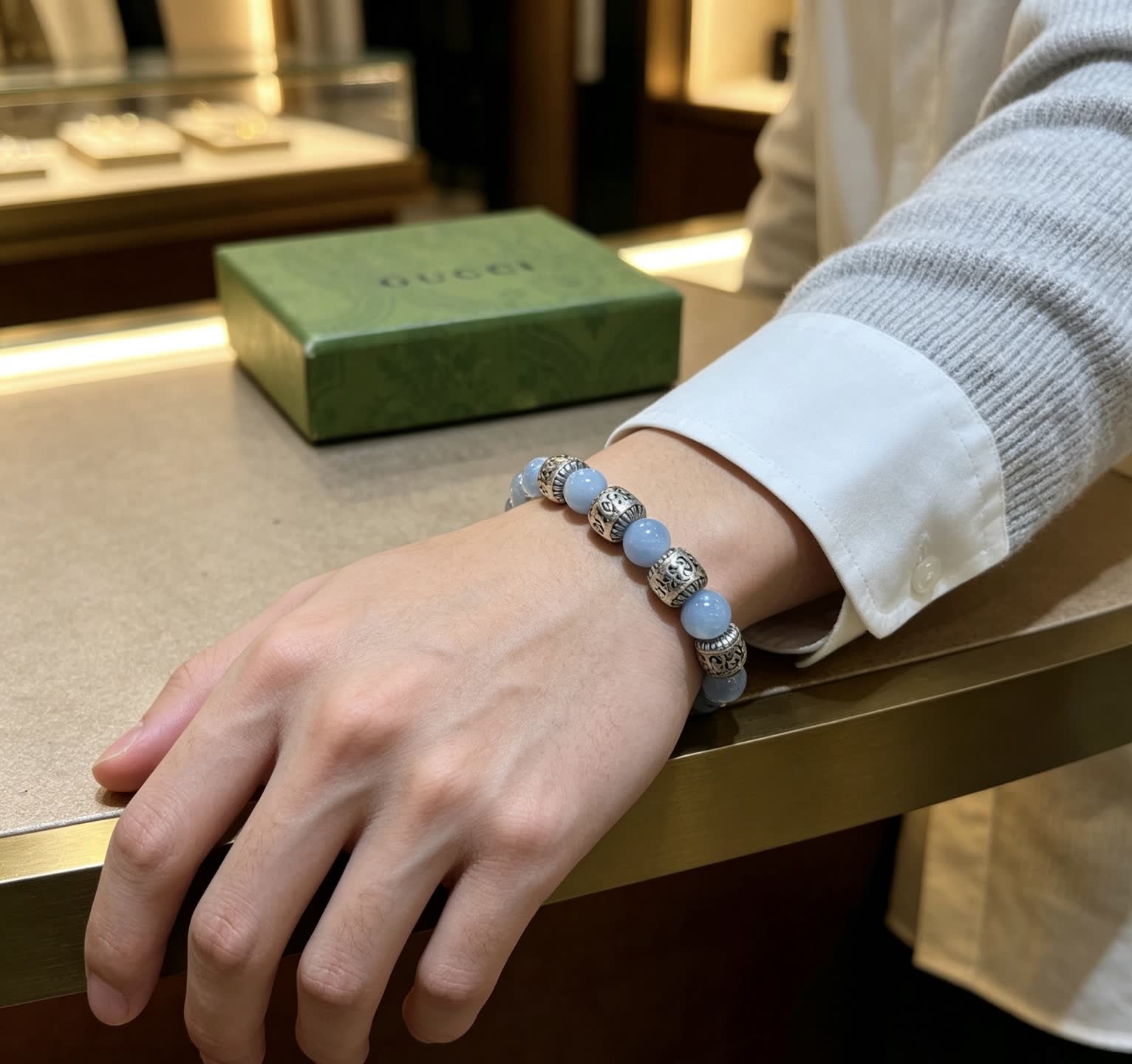 Gucci Blue Beaded Bracelet