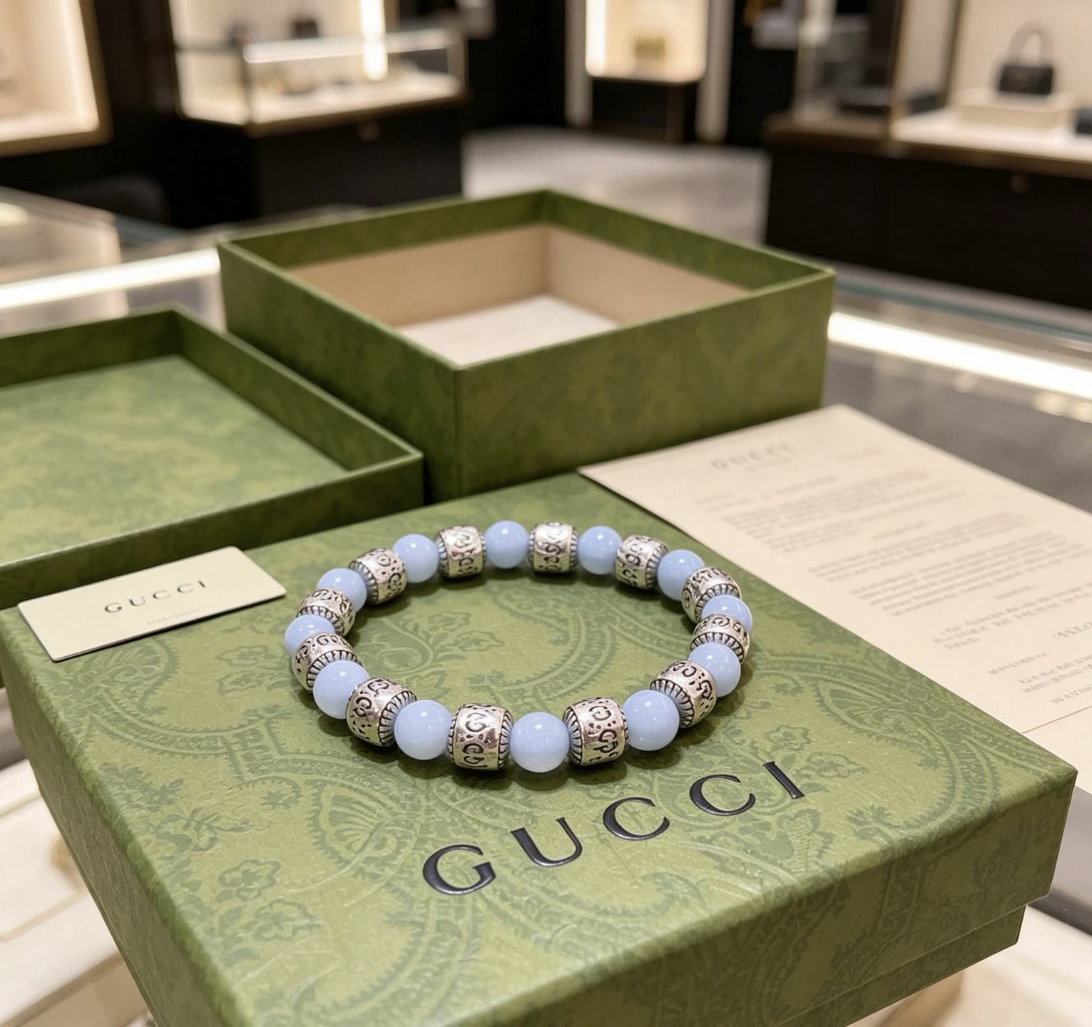 Gucci Blue Beaded Bracelet