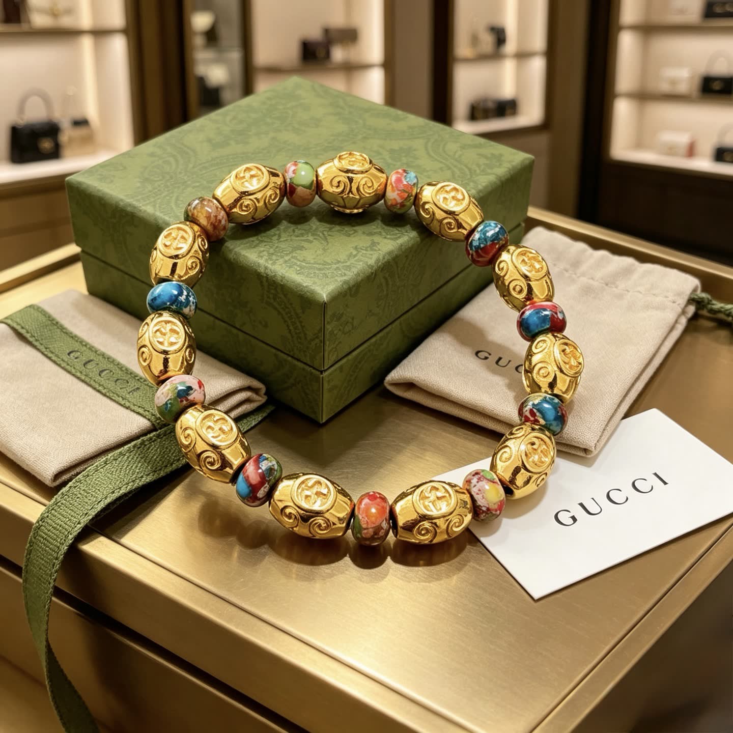 Gucci Multicolored Beaded Bracelet