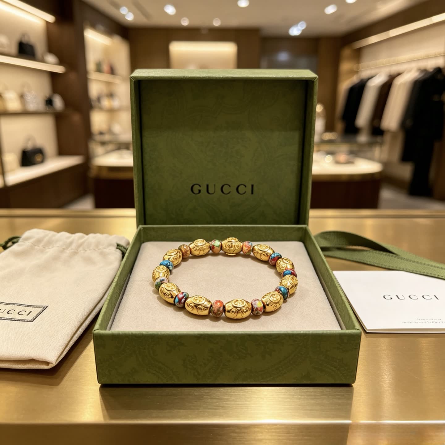 Gucci Multicolored Beaded Bracelet