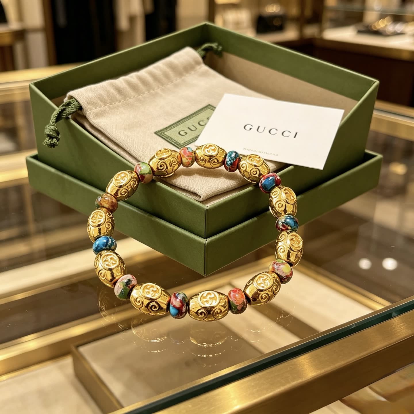 Gucci Multicolored Beaded Bracelet