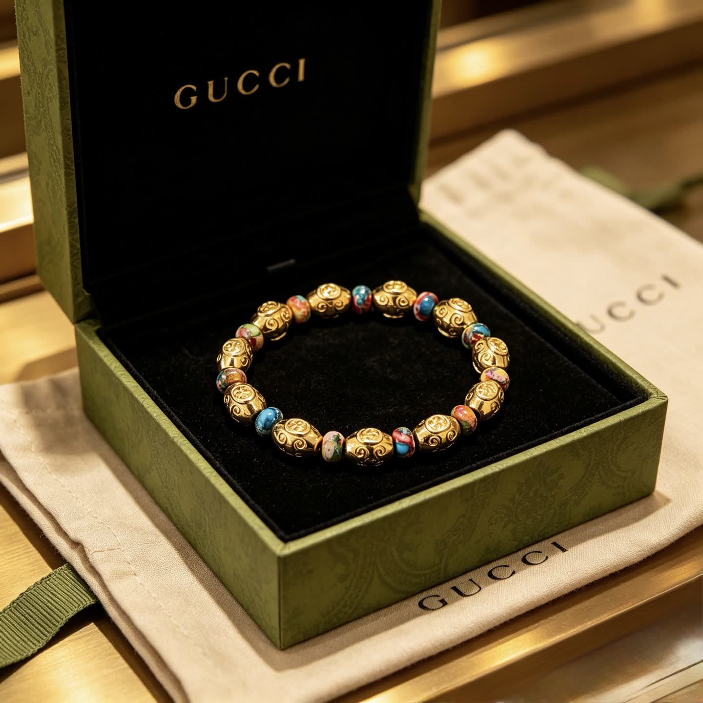 Gucci Multicolored Beaded Bracelet