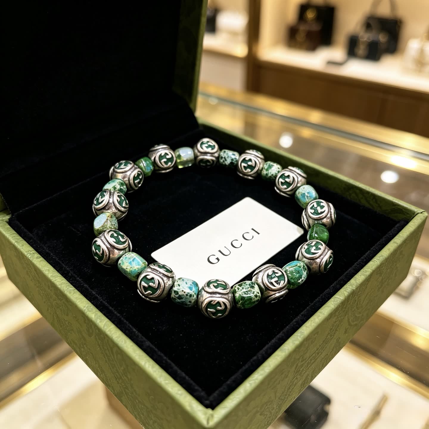Gucci Green Beaded Bracelet Gucci Green Beaded Bracelet