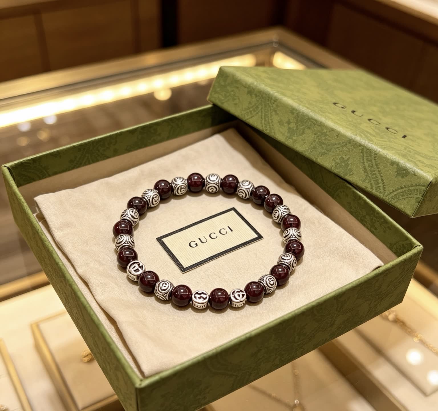 Gucci Red Beaded Bracelet