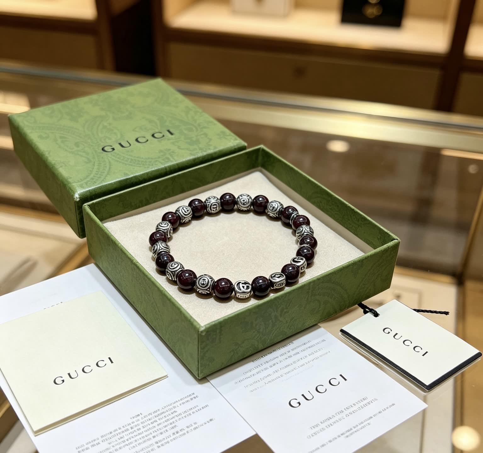 Gucci Red Beaded Bracelet