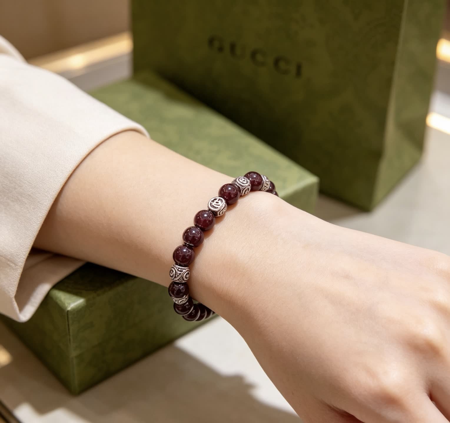 Gucci Red Beaded Bracelet