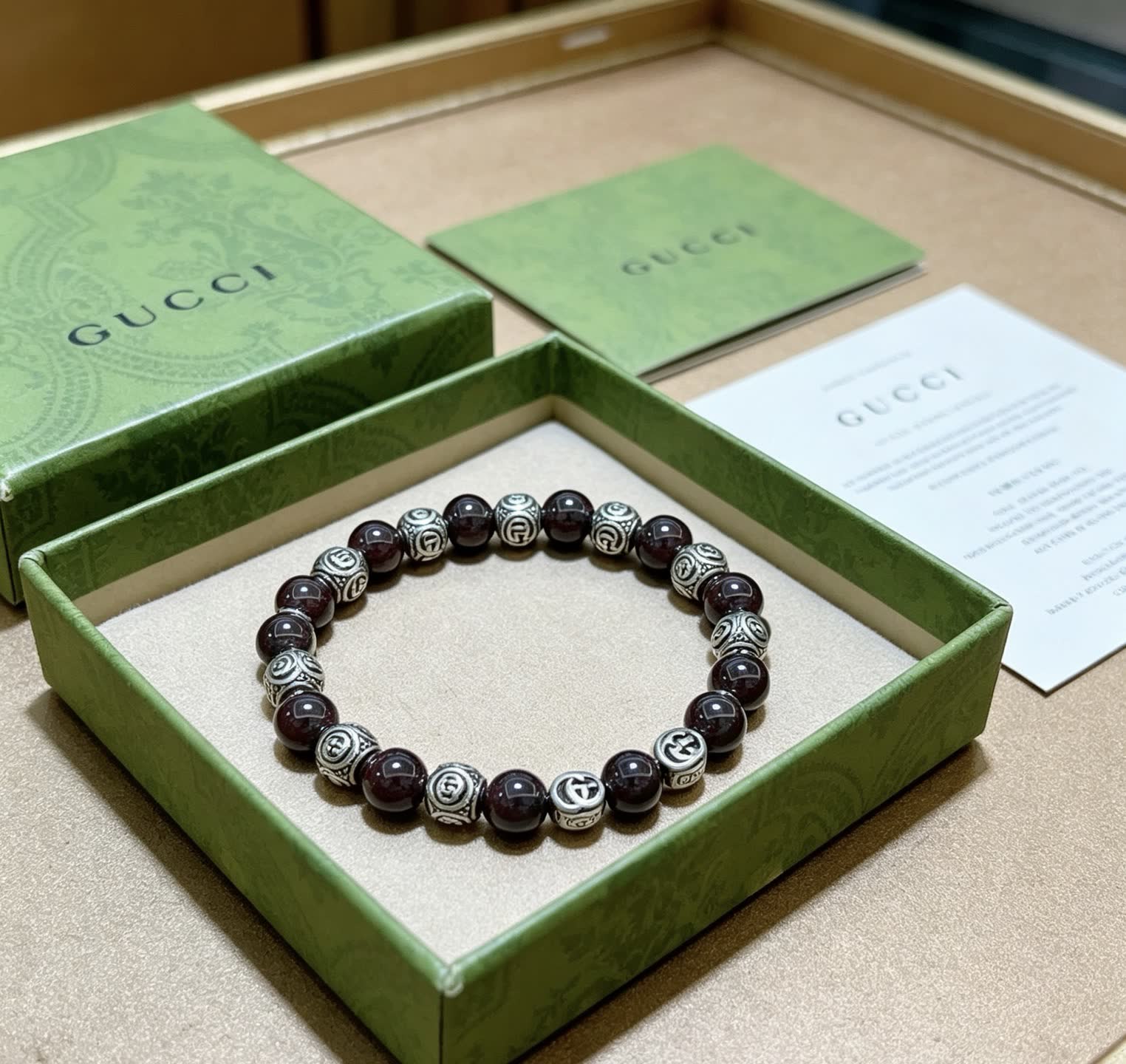 Gucci Red Beaded Bracelet