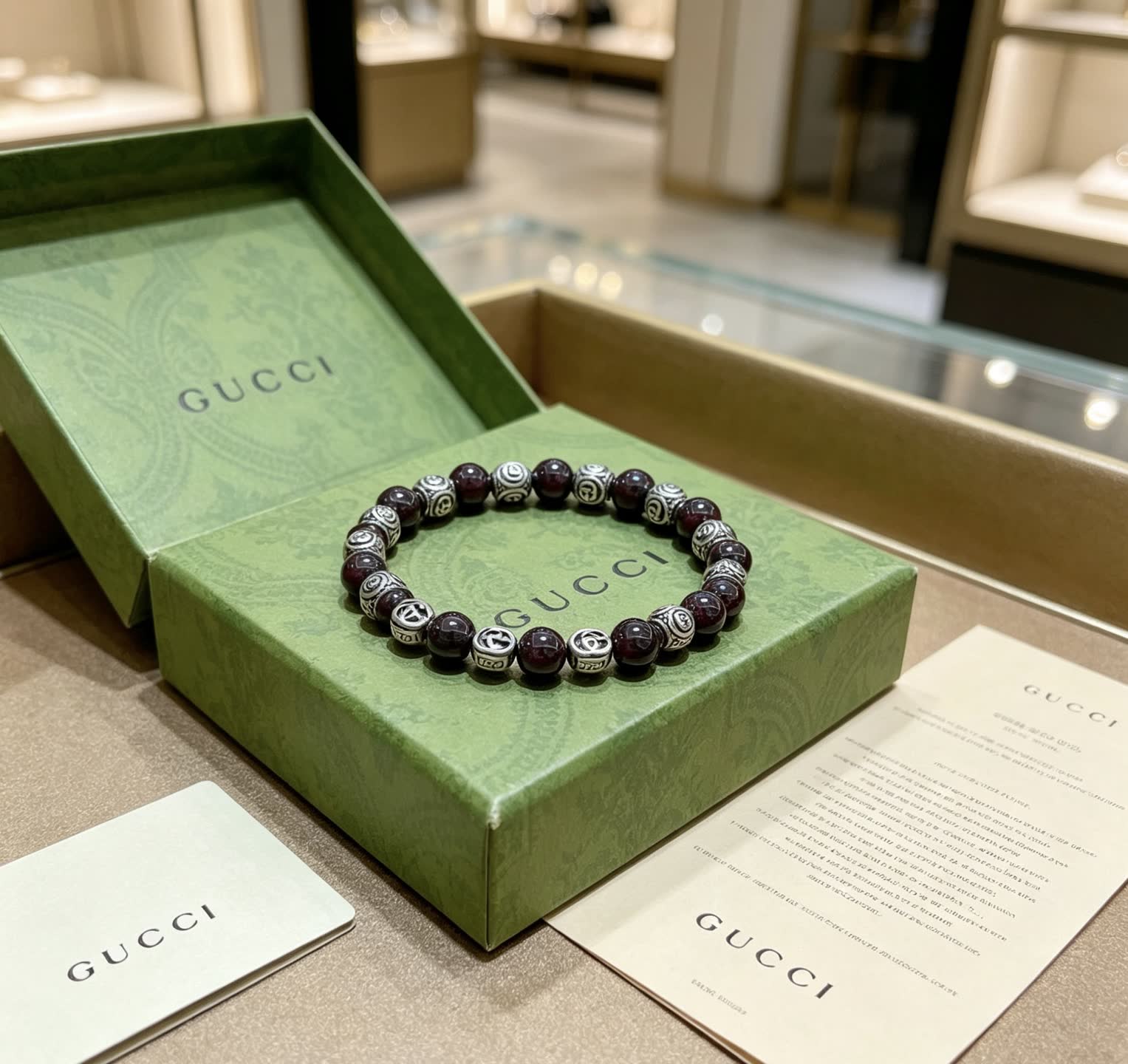 Gucci Red Beaded Bracelet