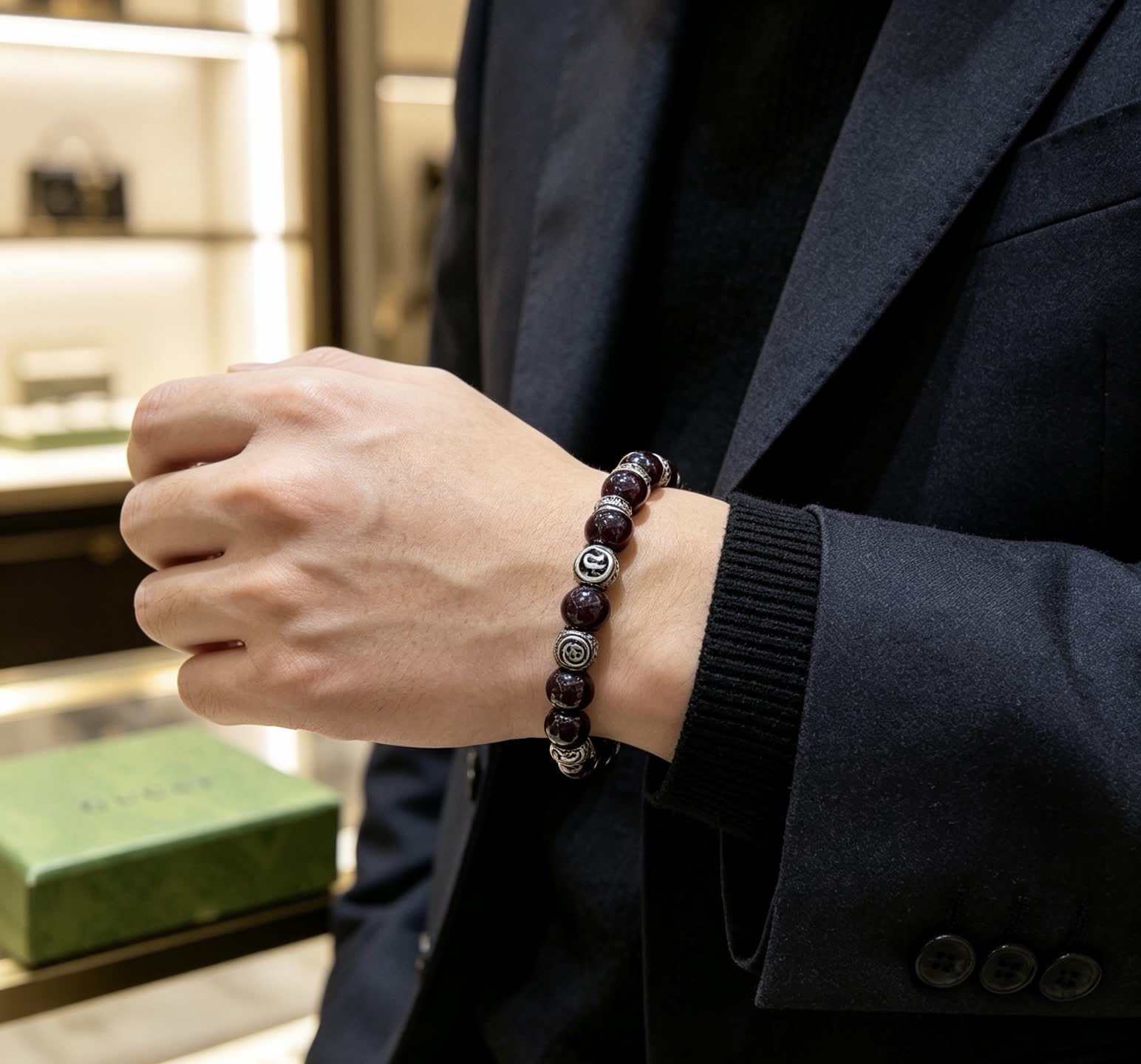 Gucci Red Beaded Bracelet