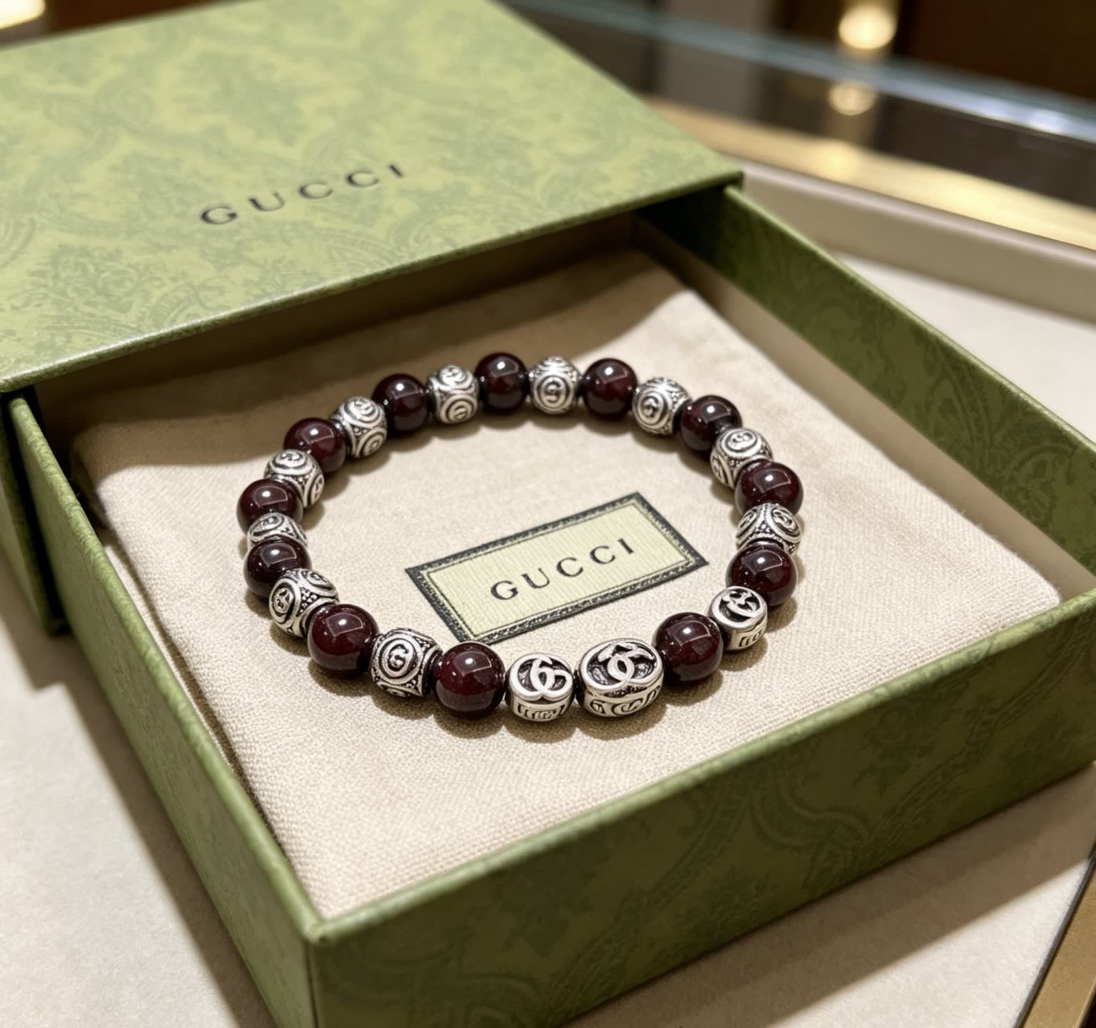 Gucci Red Beaded Bracelet