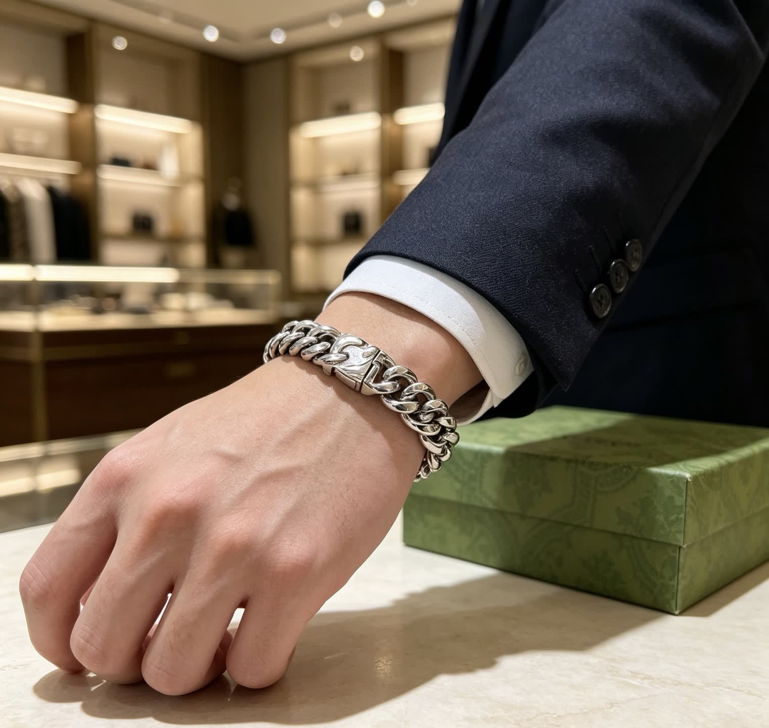Gucci Silver Chain Bracelet