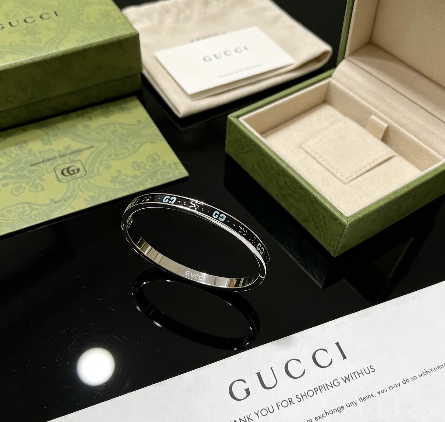 Gucci Silver Bangle Bracelet