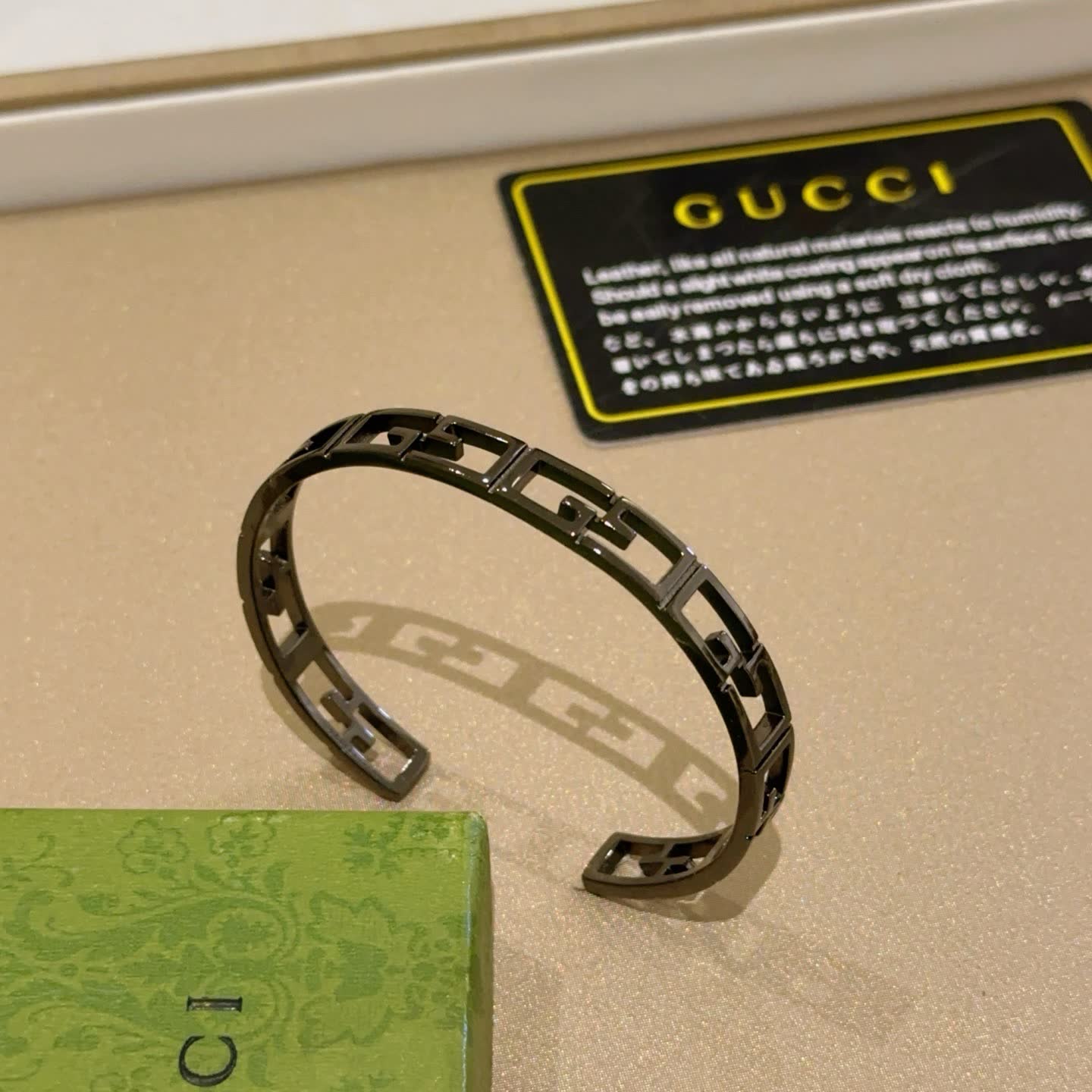 Gucci Black Metal Bracelet