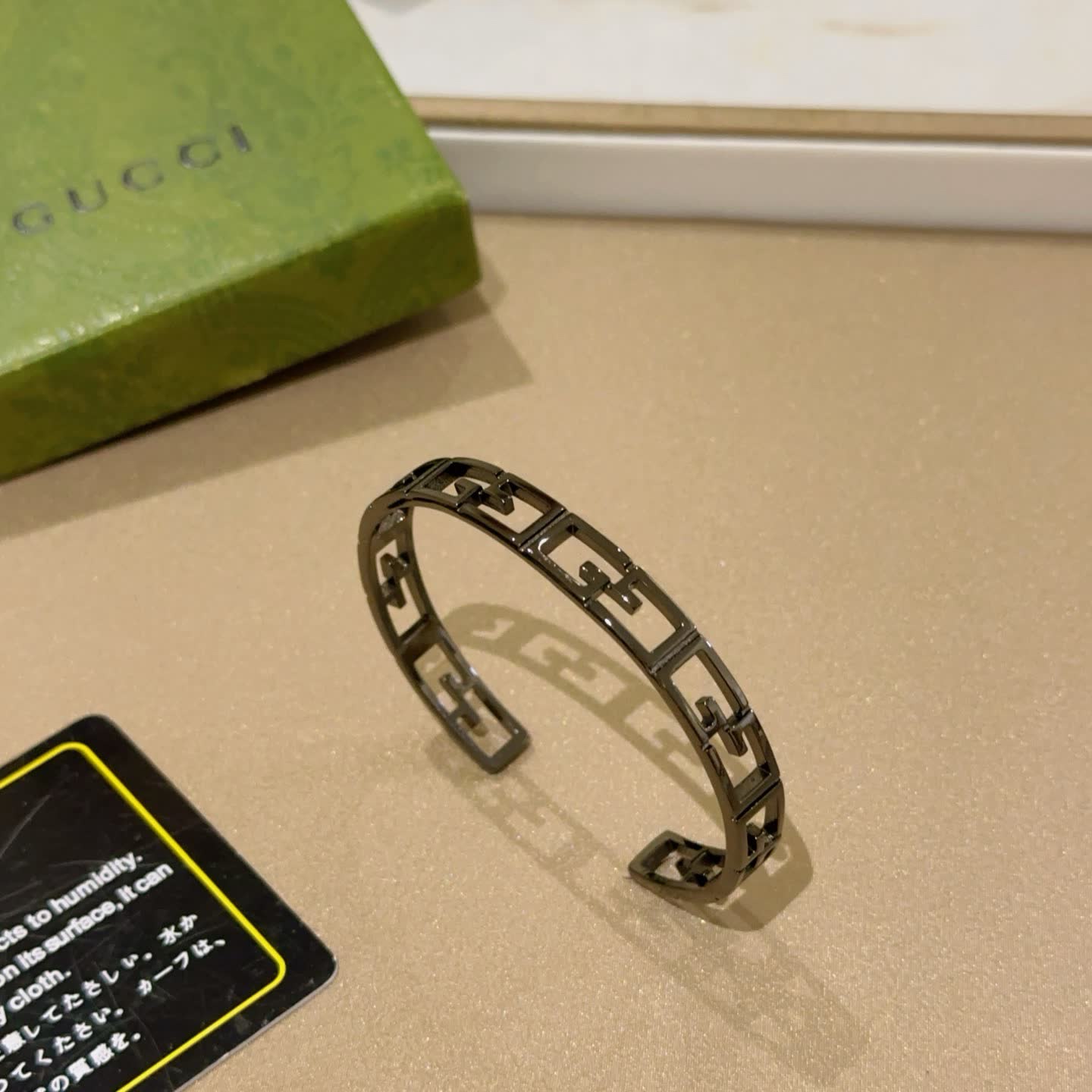 Gucci Black Metal Bracelet