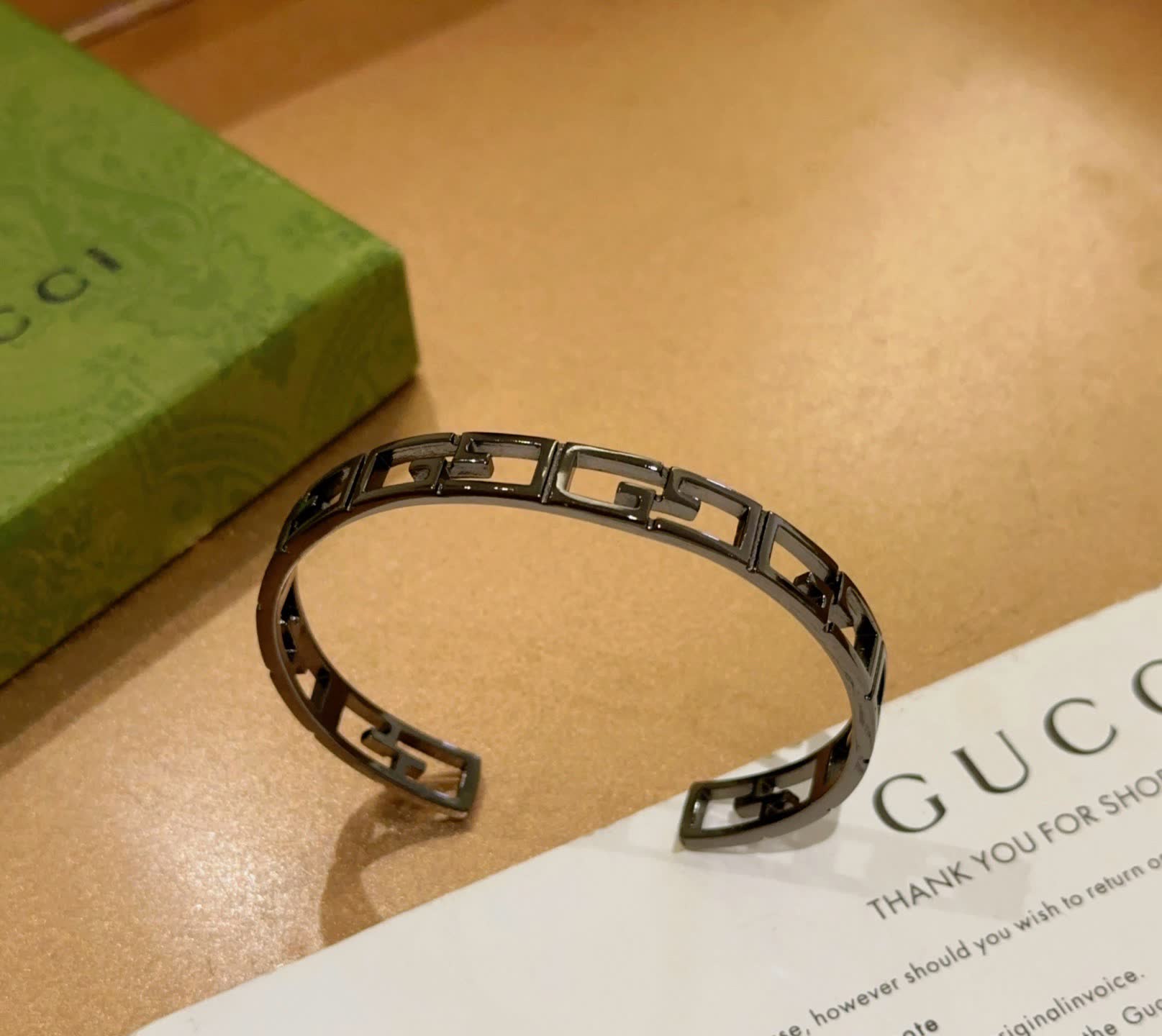 Gucci Black Metal Bracelet