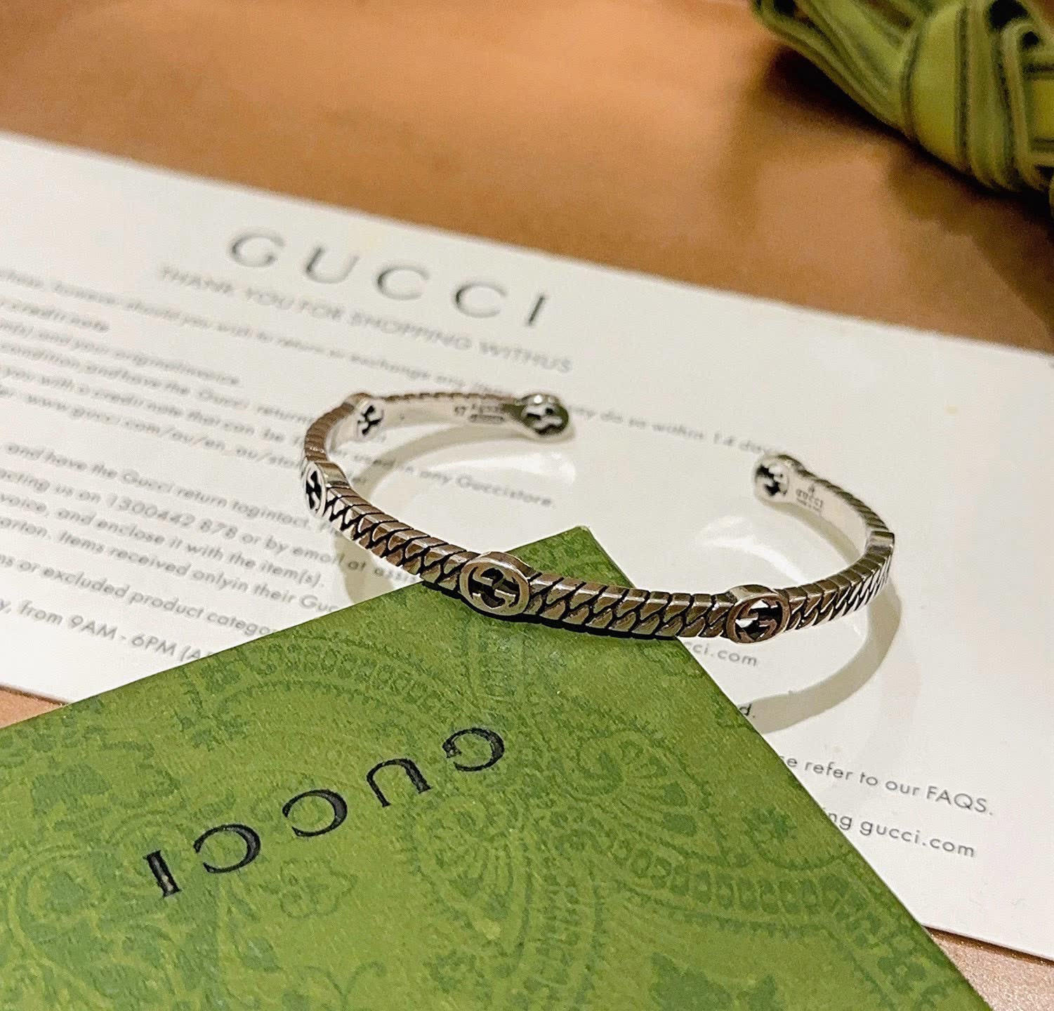 Gucci Silver Bangle Bracelet