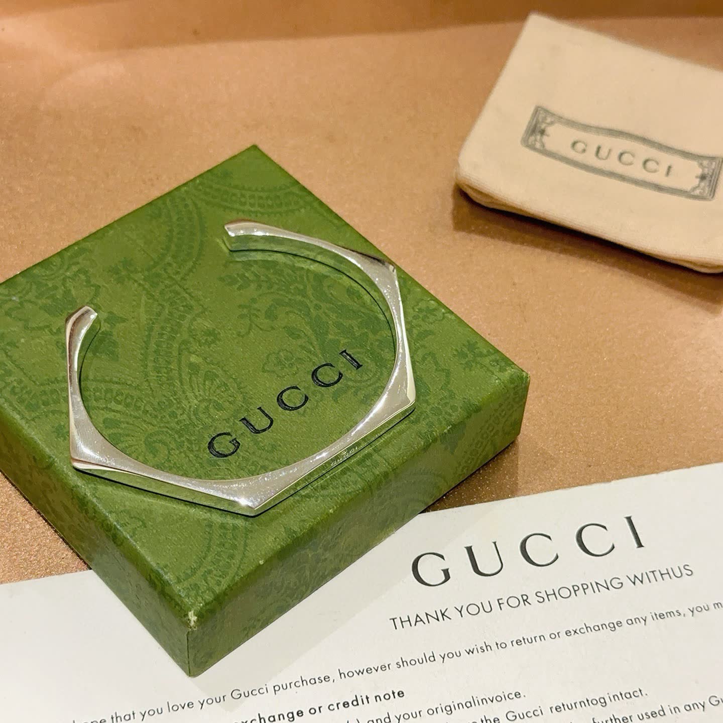 Gucci Silver Bangle Bracelet
