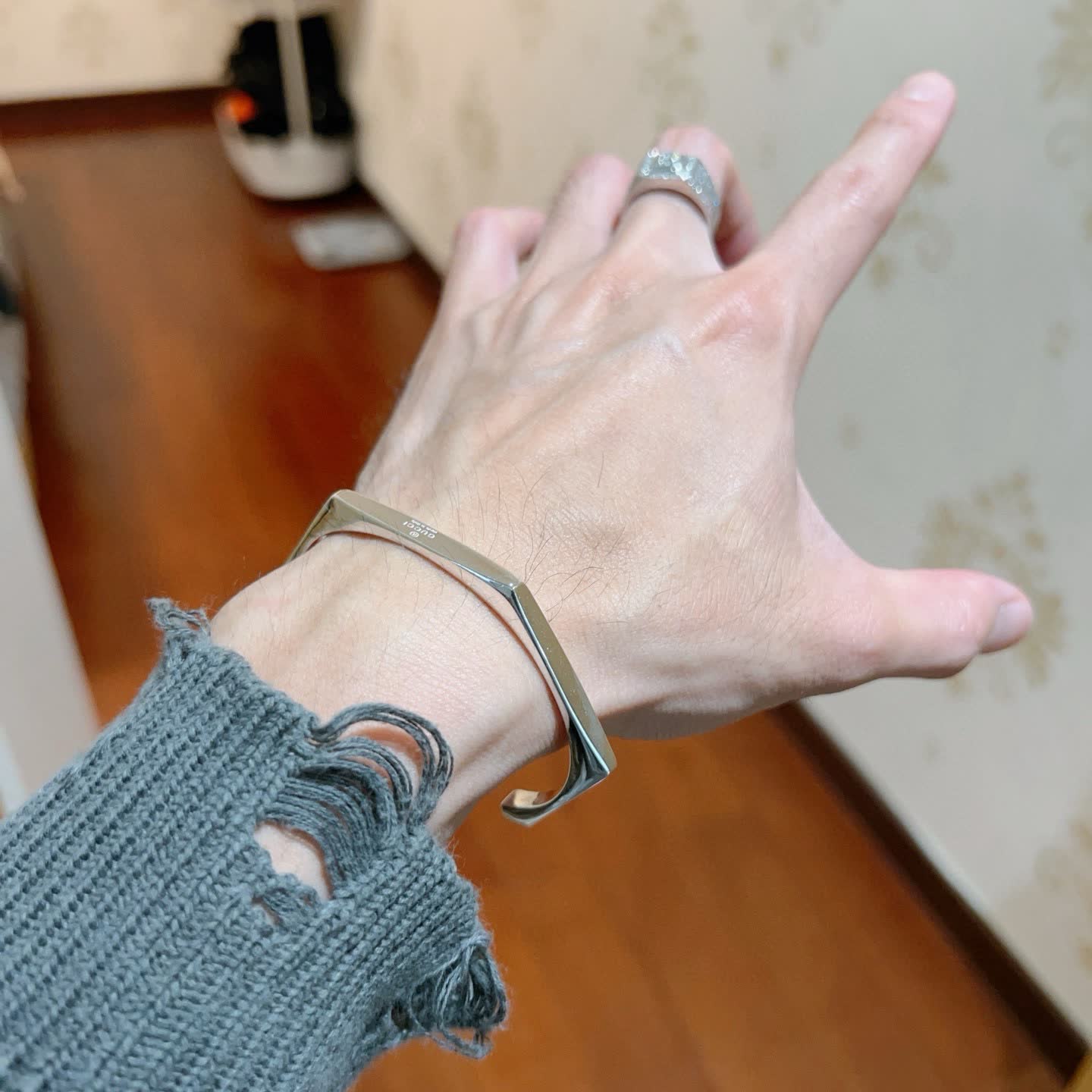 Gucci Silver Bangle Bracelet