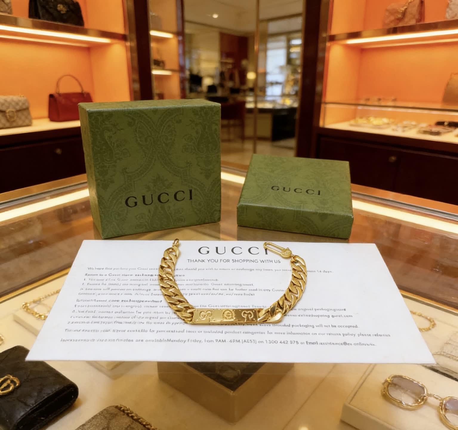 Gucci Gold Tone Chain Bracelet
