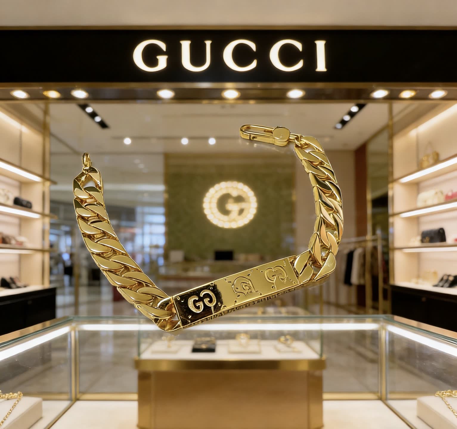 Gucci Gold Tone Chain Bracelet