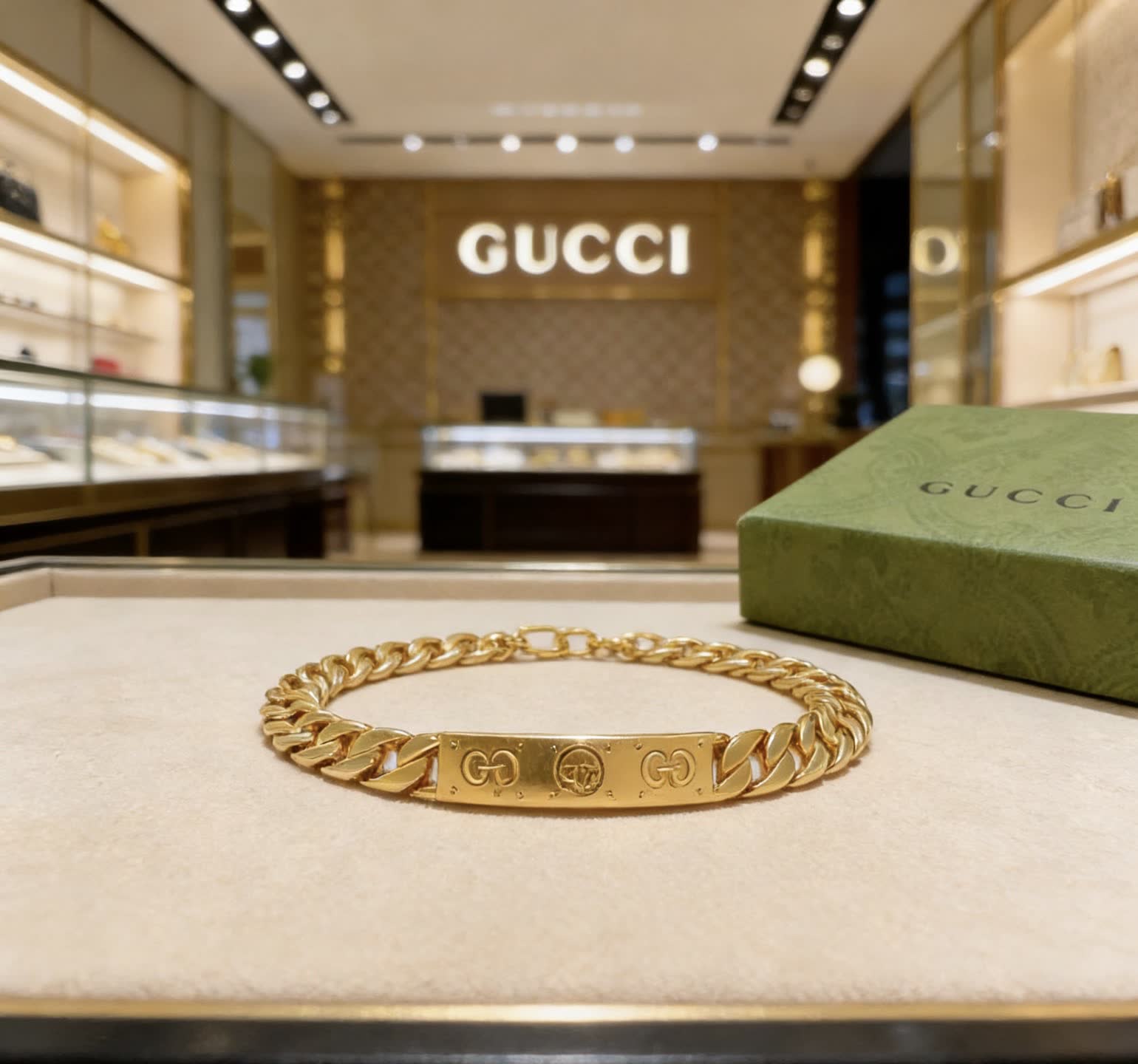 Gucci Gold Tone Chain Bracelet