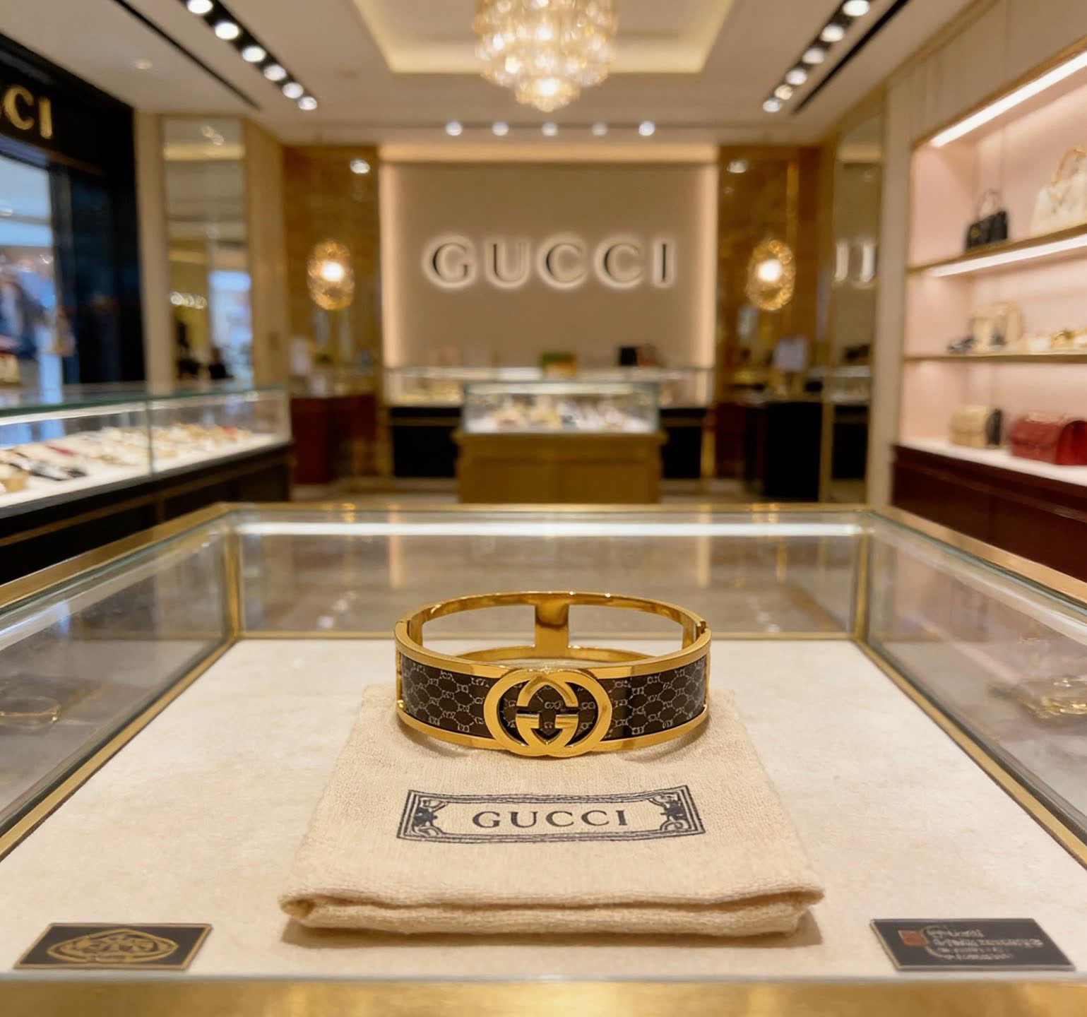 Gucci Gold Tone Interlocking G Bracelet