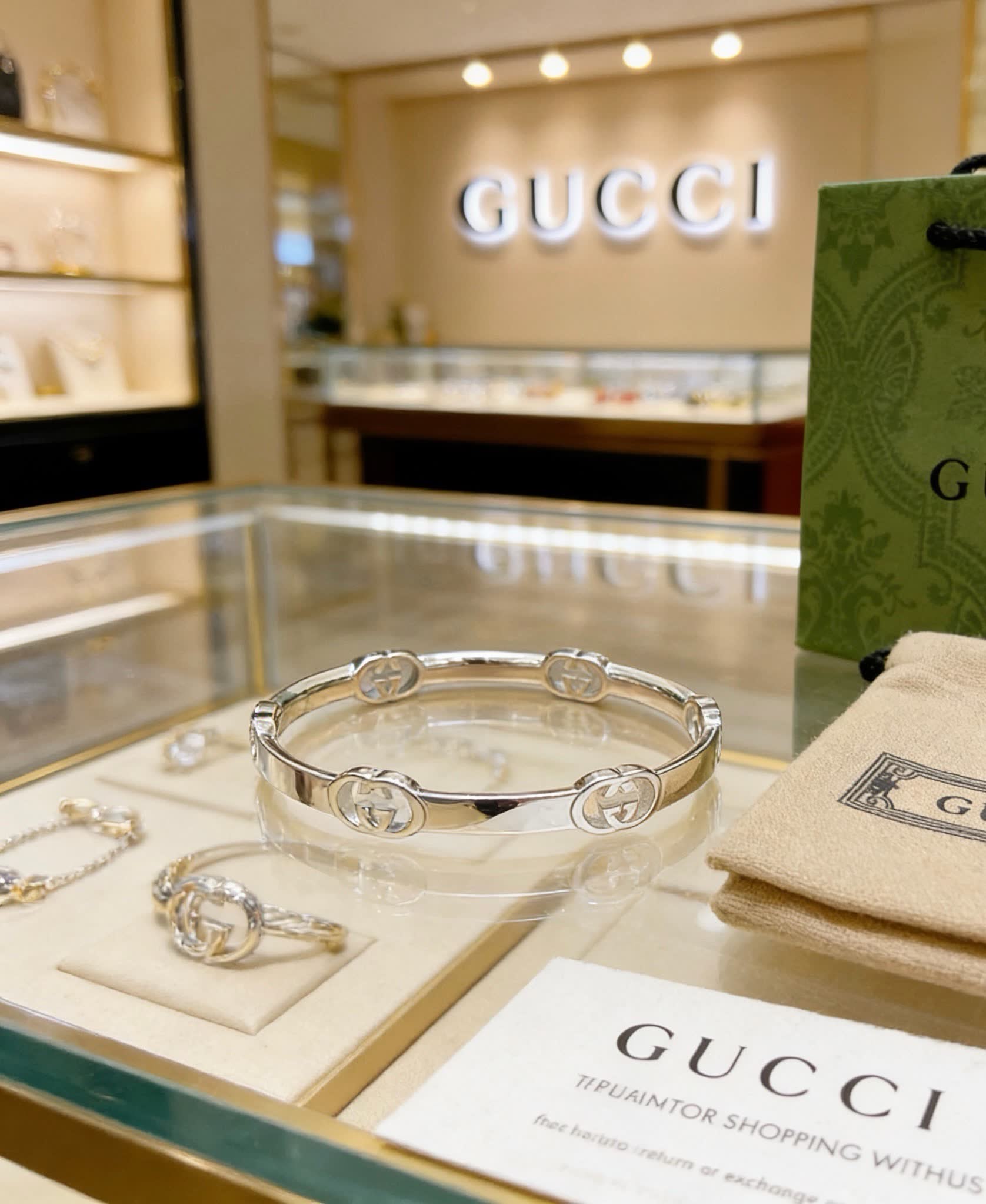 Gucci Silver Interlocking G Bracelet