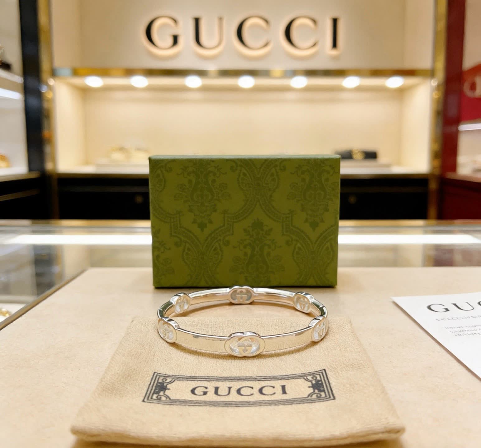 Gucci Silver Interlocking G Bracelet