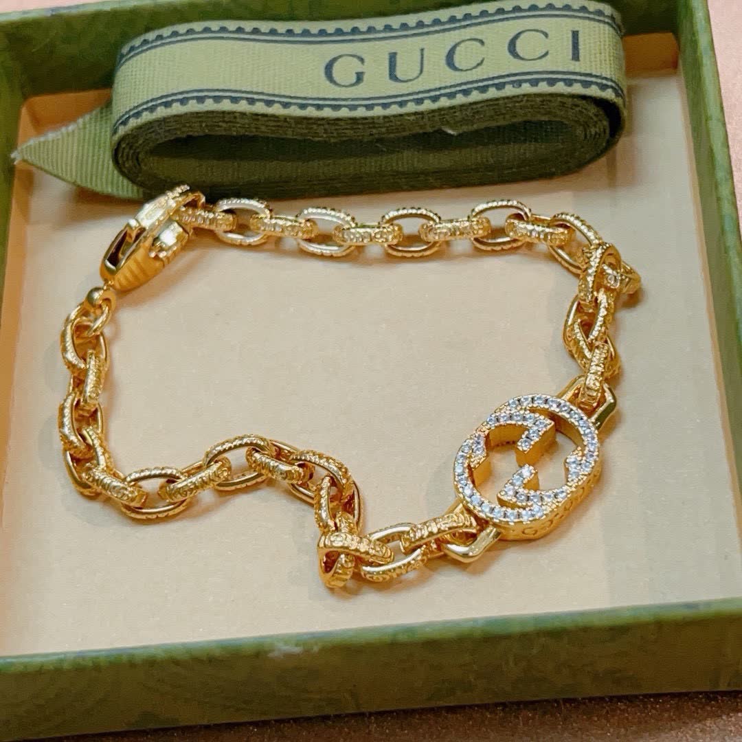Gucci Gold-Plated Interlocking G Bracelet