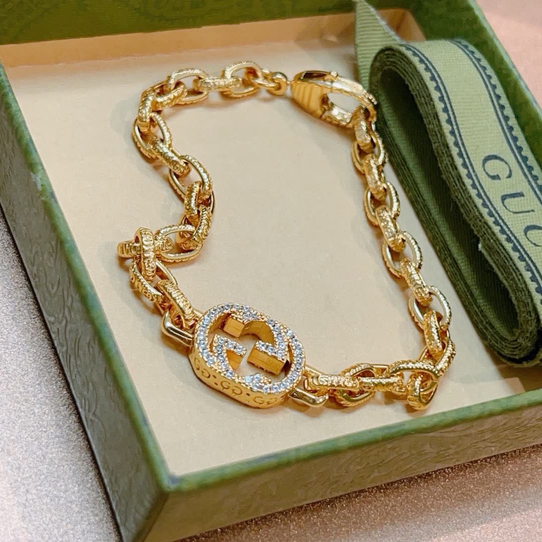 Gucci Gold-Plated Interlocking G Bracelet