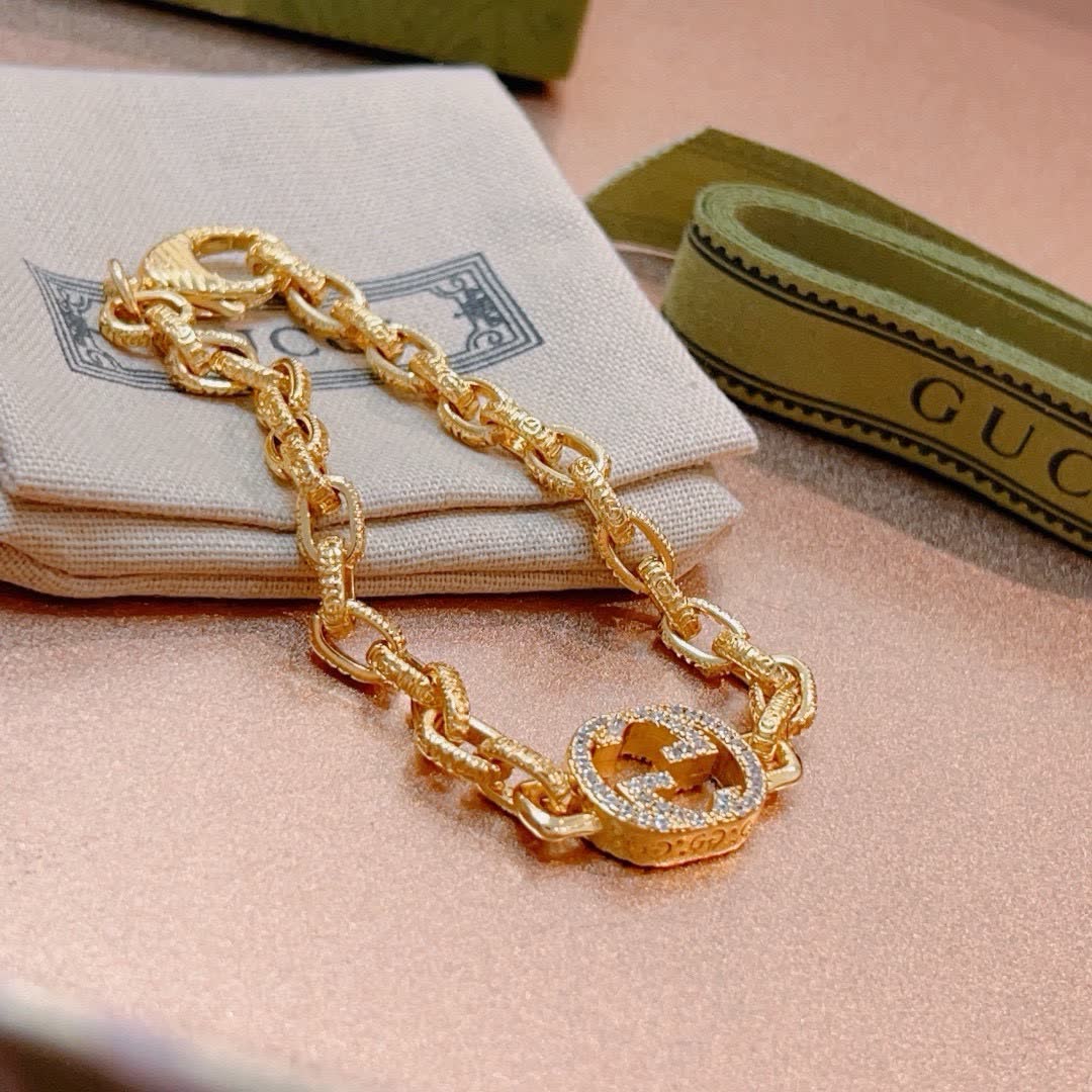 Gucci Gold-Plated Interlocking G Bracelet