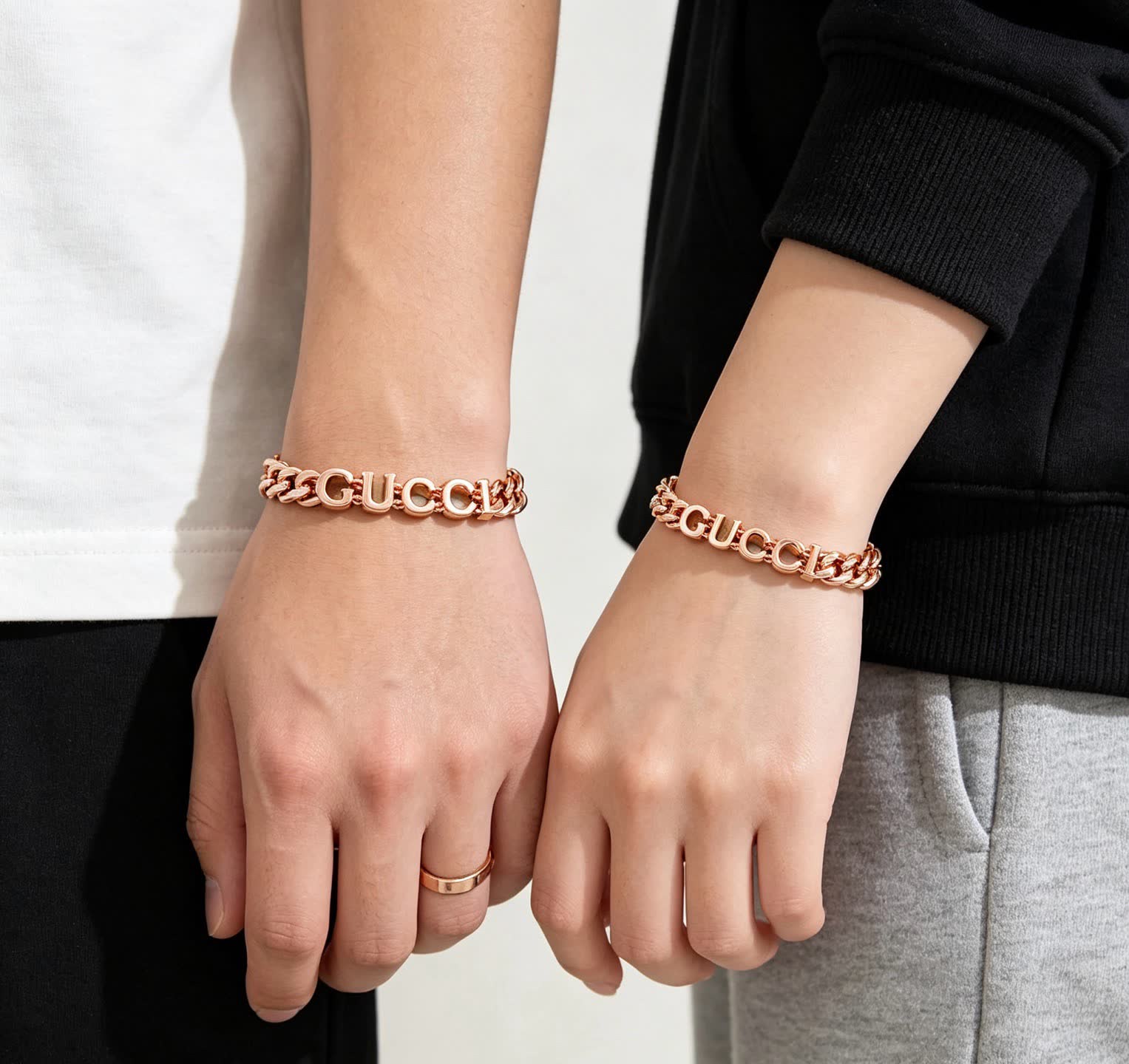 Gucci Rose Gold-Plated 'GUCCI' Bracelet