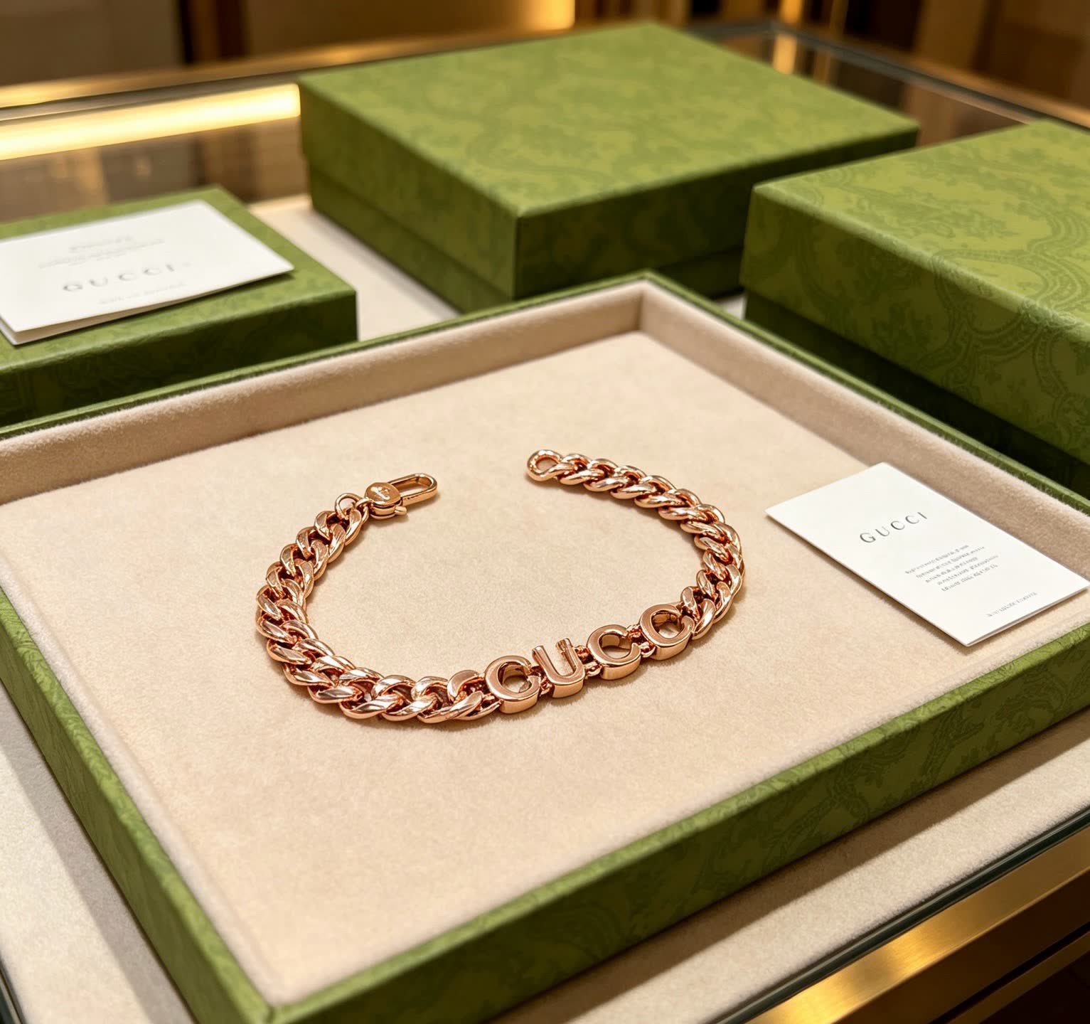 Gucci Rose Gold-Plated 'GUCCI' Bracelet