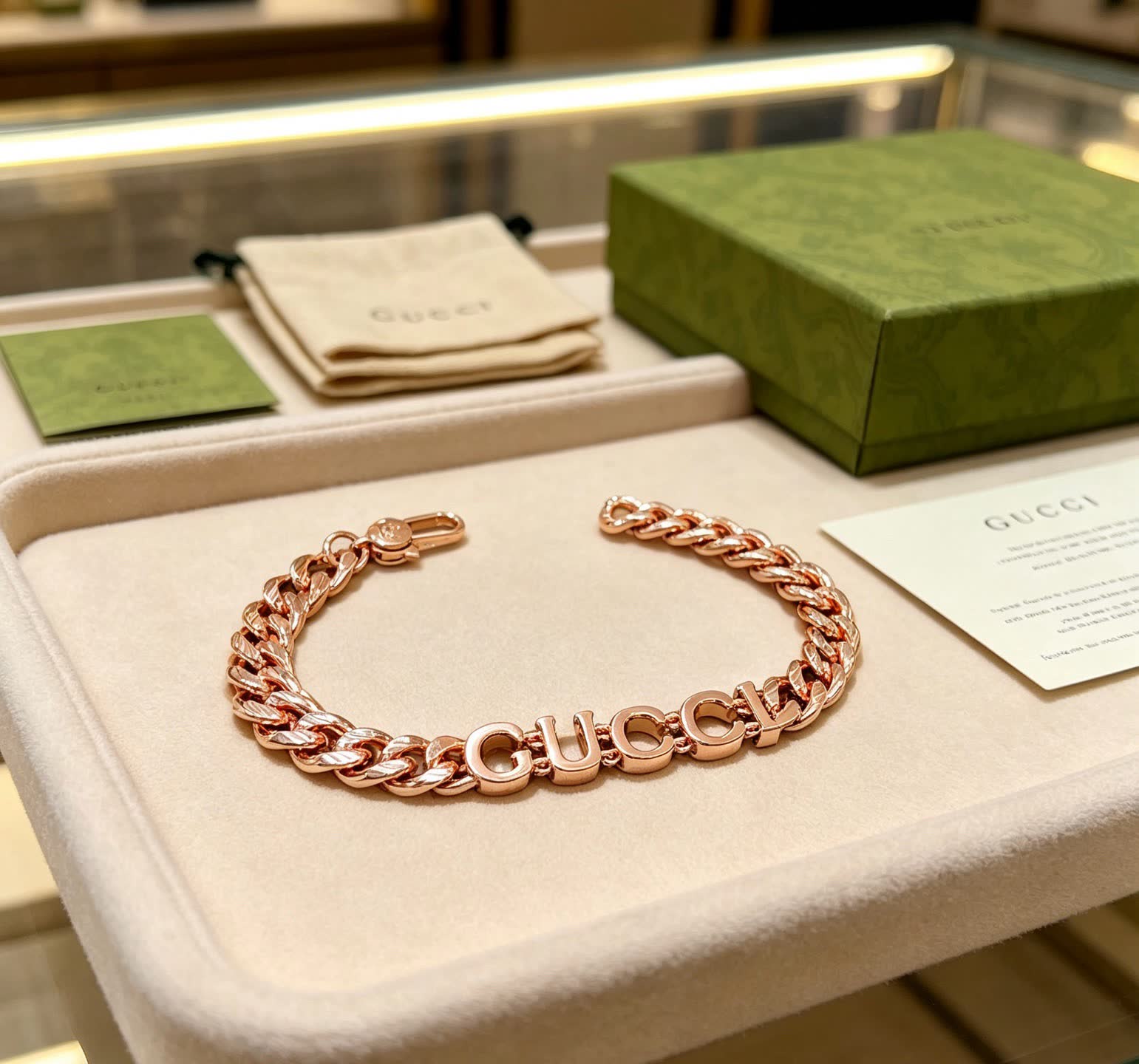 Gucci Rose Gold-Plated 'GUCCI' Bracelet