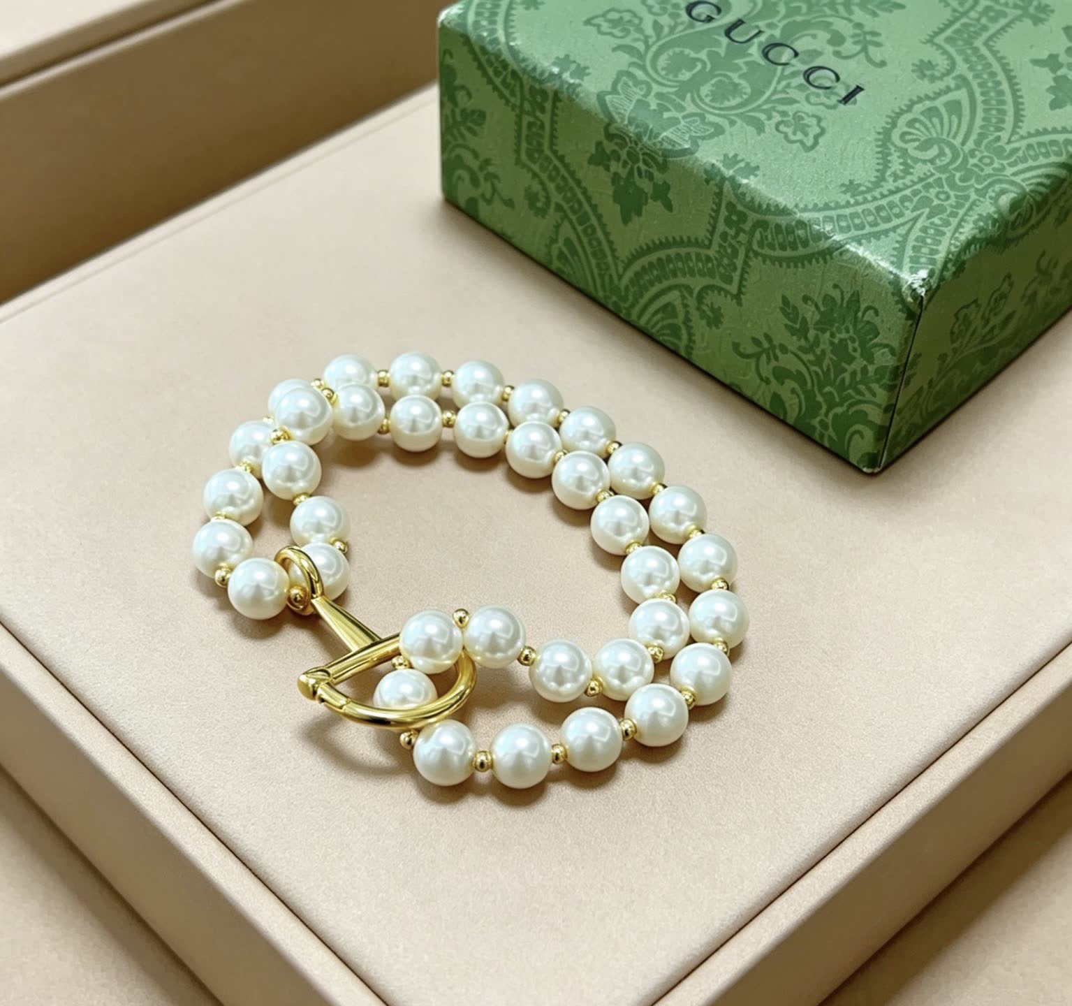 Gucci Double Row Pearl Bracelet