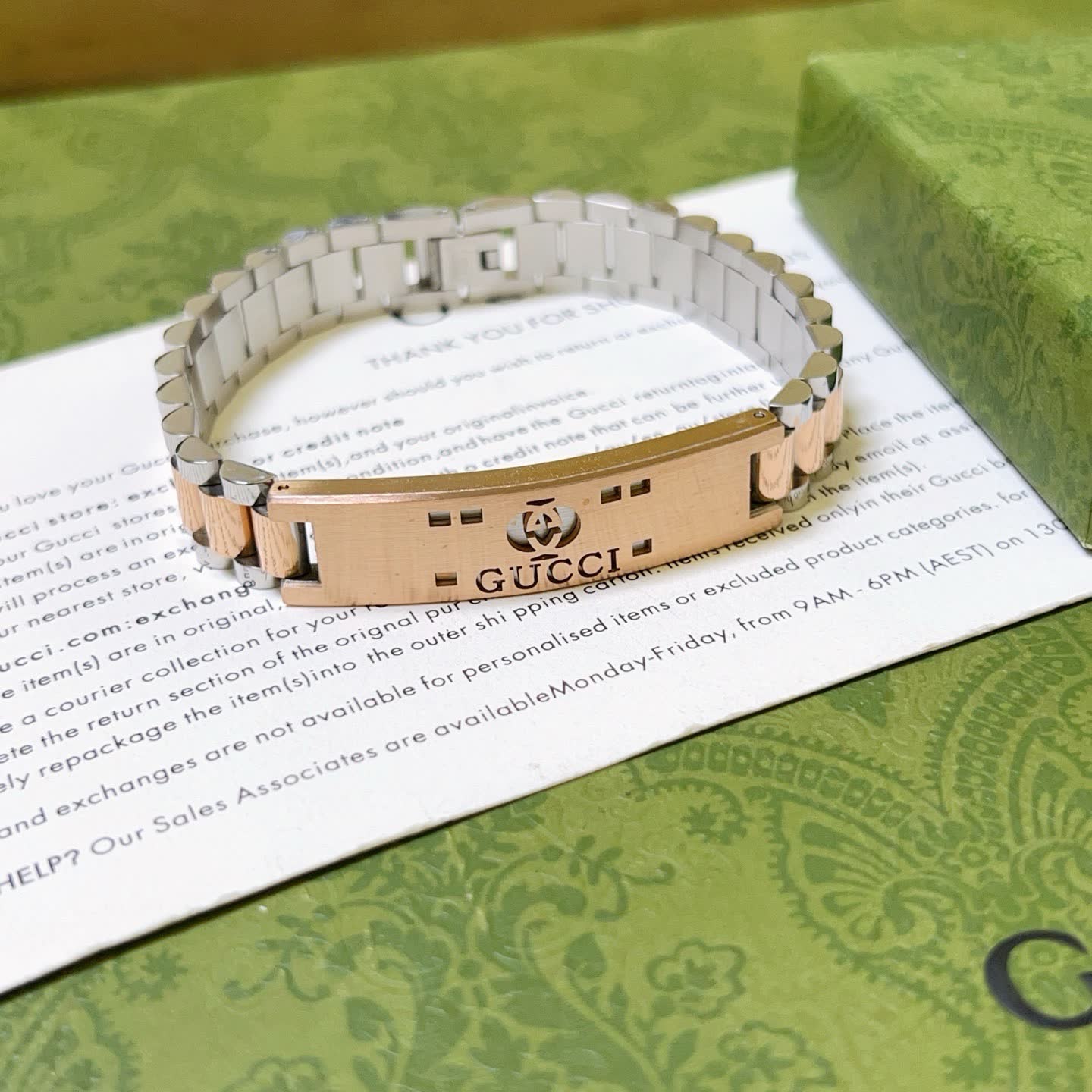 Gucci Silver and Rose Gold Bracelet Gucci Silver and Rose Gold Bracelet