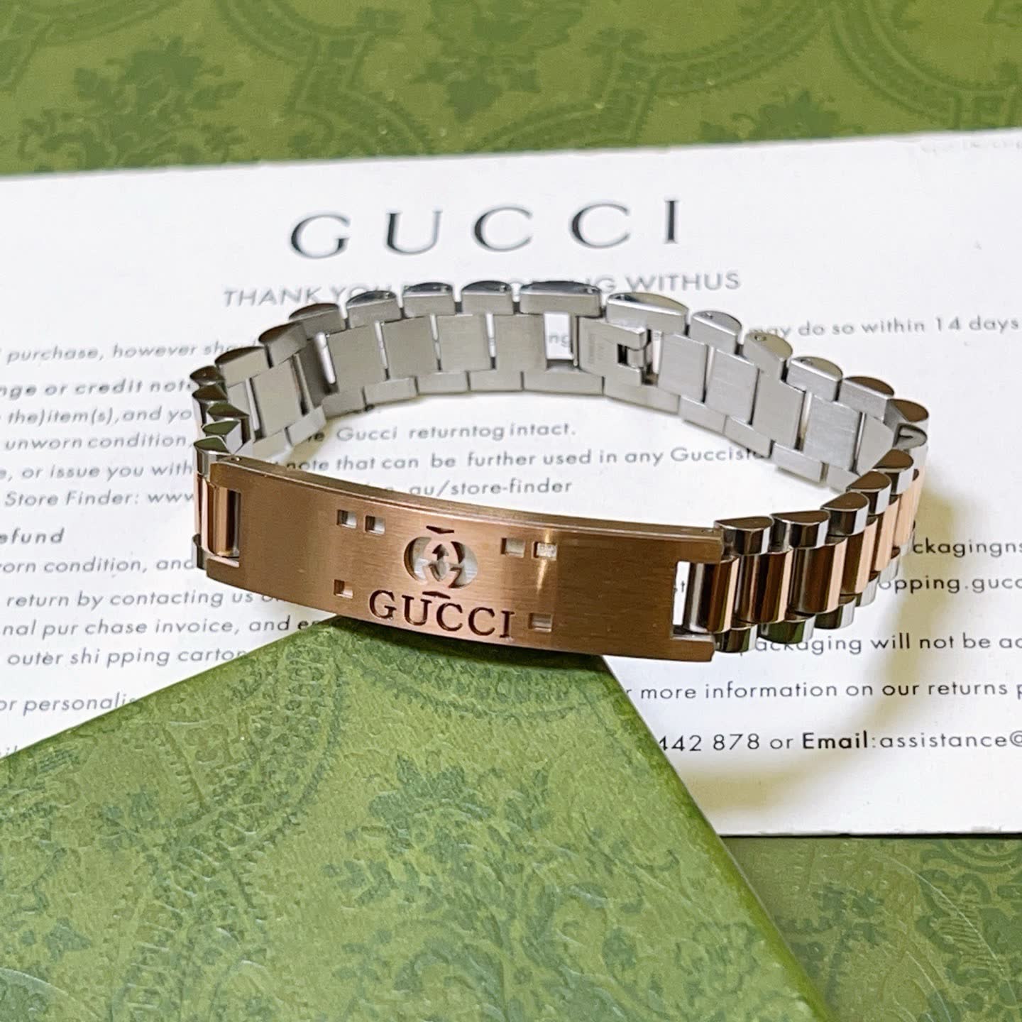 Gucci Silver and Rose Gold Bracelet