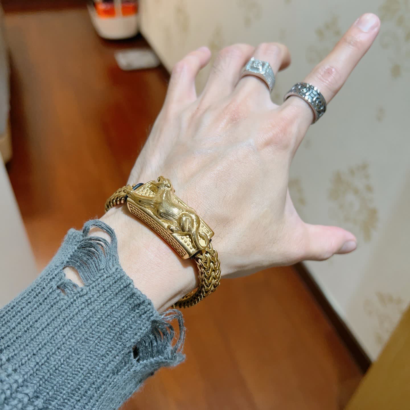 Gucci Gold-Plated Panther Bracelet