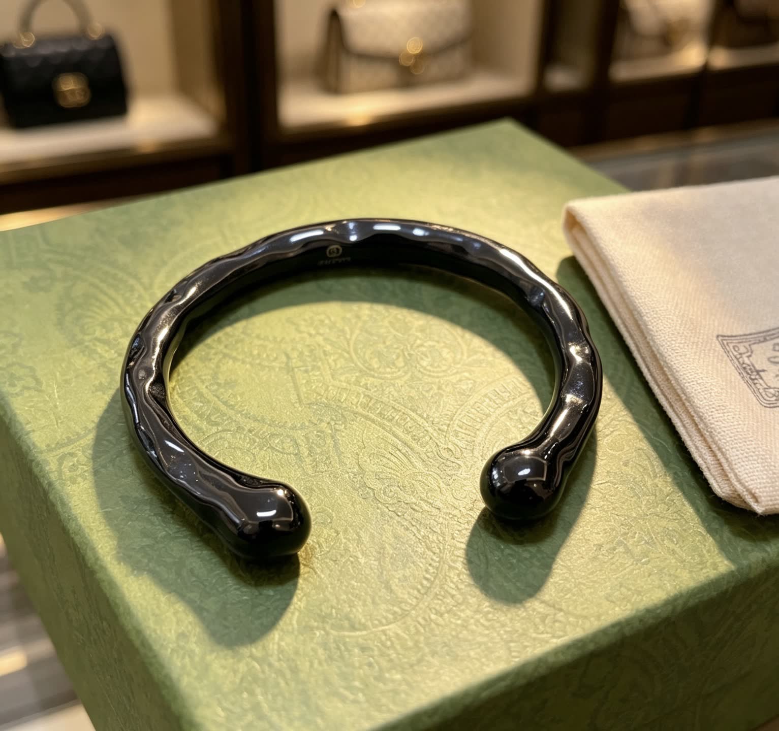 Chanel Black Cuff Bracelet