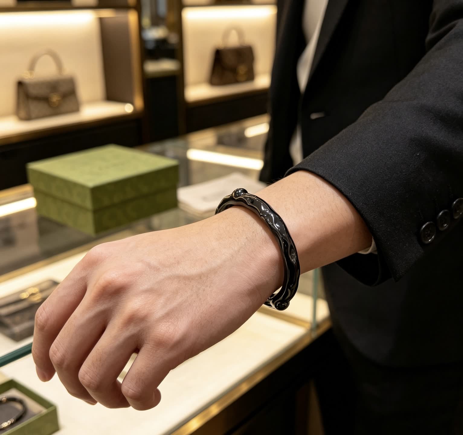 Chanel Black Cuff Bracelet